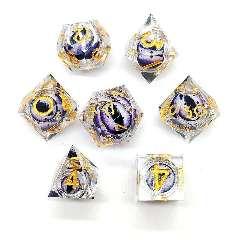 Polyhedral rpg dice set with shar-p edges for dungeons and dragons roleplaying game dice DND