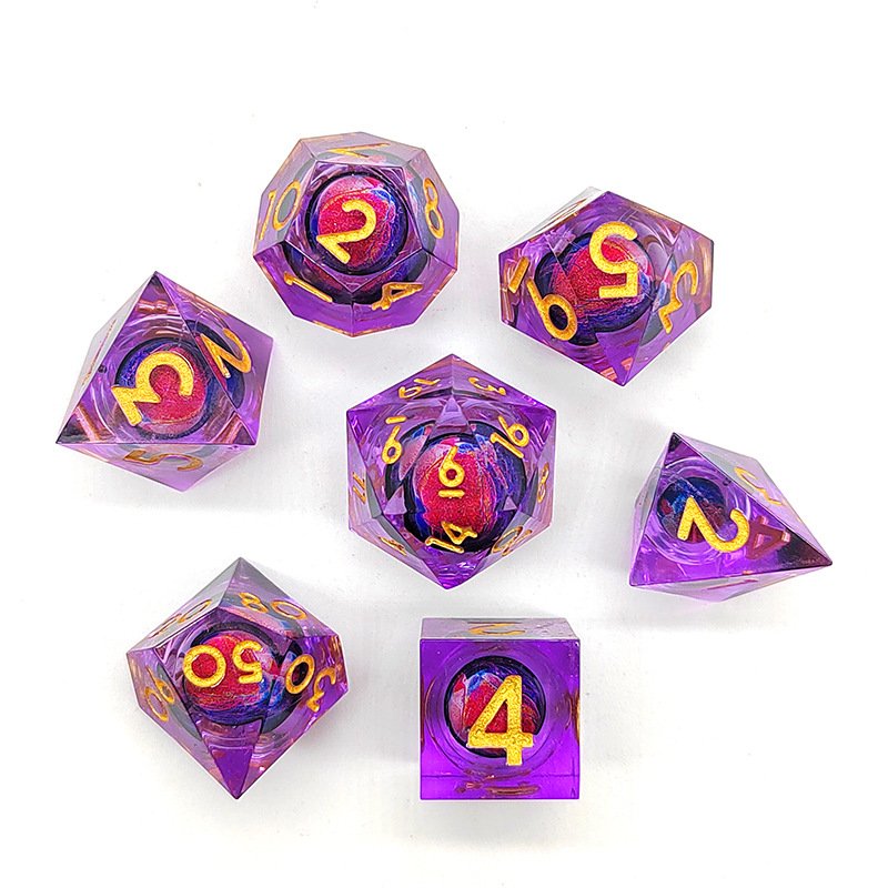 Polyhedral rpg dice set with shar-p edges for dungeons and dragons roleplaying game dice DND