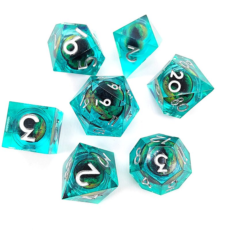 Polyhedral rpg dice set with shar-p edges for dungeons and dragons roleplaying game dice DND