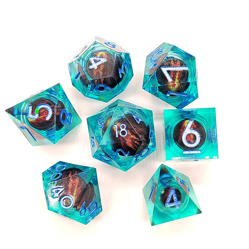 Polyhedral rpg dice set with shar-p edges for dungeons and dragons roleplaying game dice DND