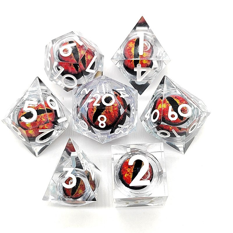 Polyhedral rpg dice set with shar-p edges for dungeons and dragons roleplaying game dice DND