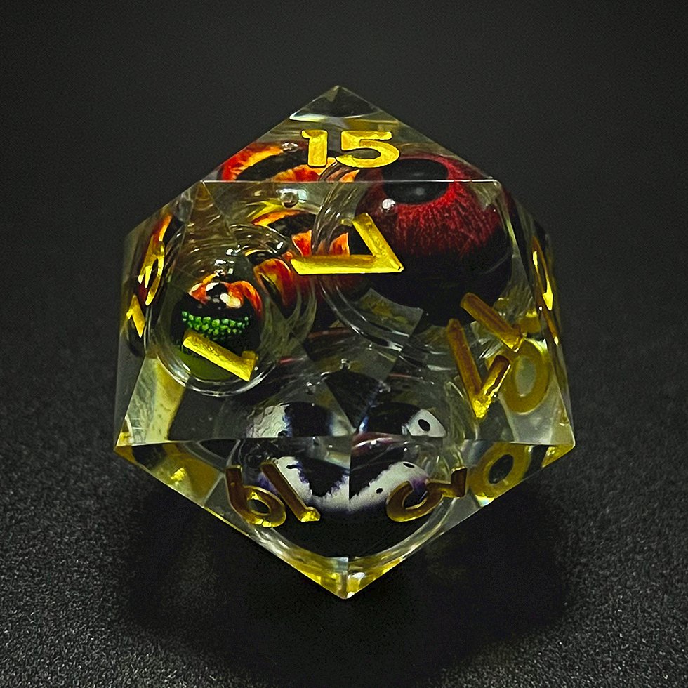 Dice manufacturer liquid core dragon eye sharp edge polyhedral Resin Oversize big 55mm D20 dnd Solid Dice for game rolling