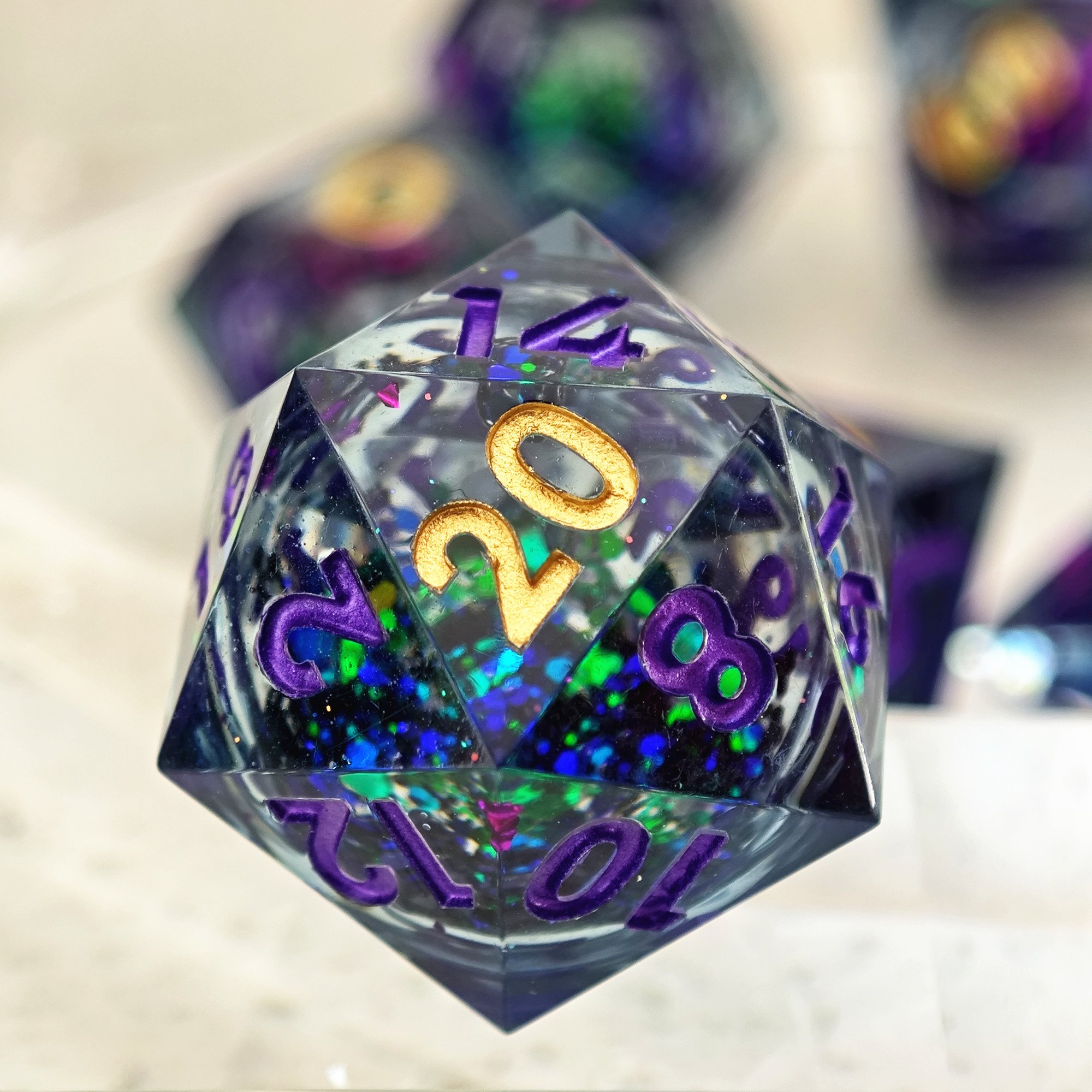 MINI PLANET Polyhedral Liquid Core Dice For TRPG Board Game DND Dice Set 7pcs Wholesale Custom Resin Dice With Sharp edges Games