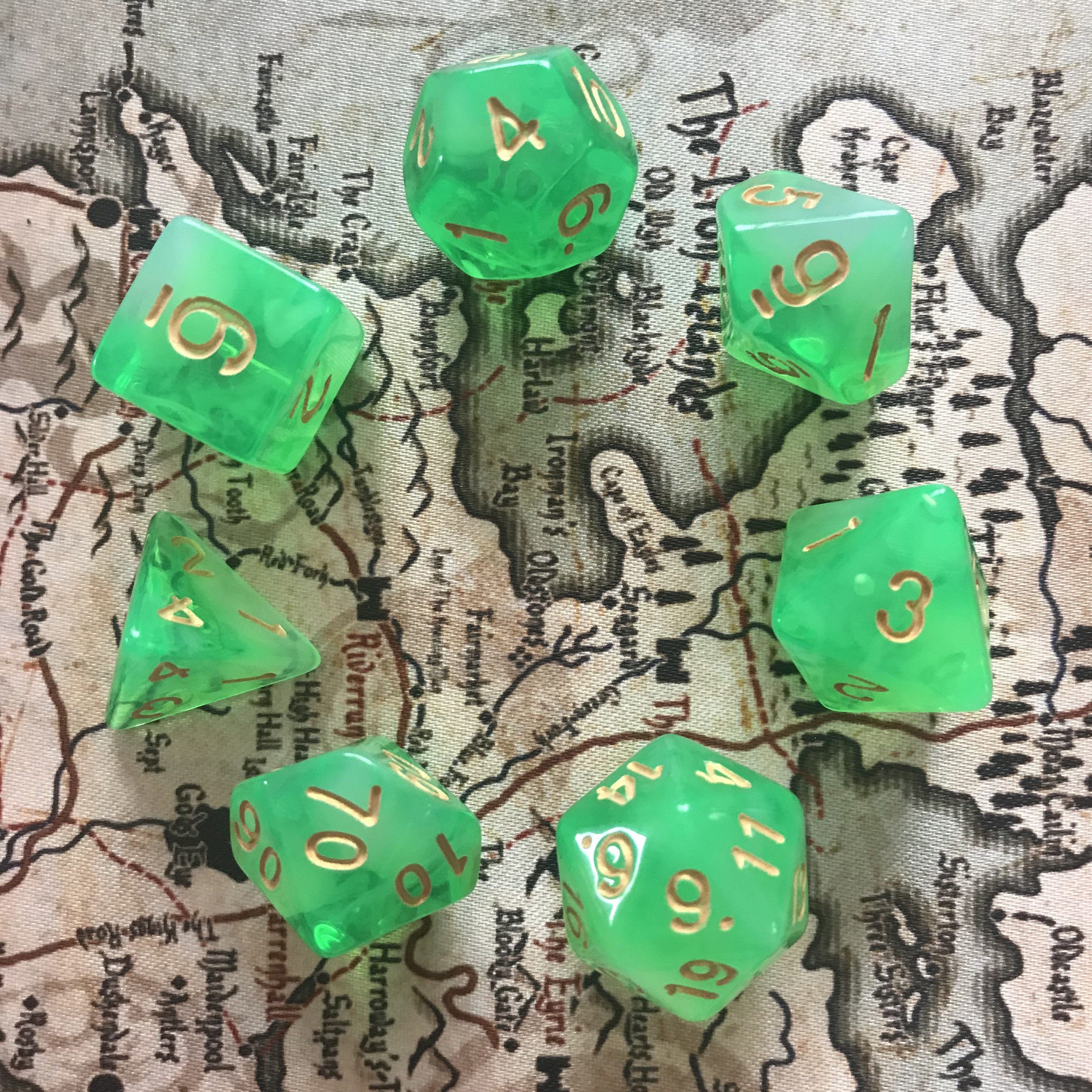 Polyhedral dice Two Tone Transparent role playing game Dice Set Dungeons and Dragons dice