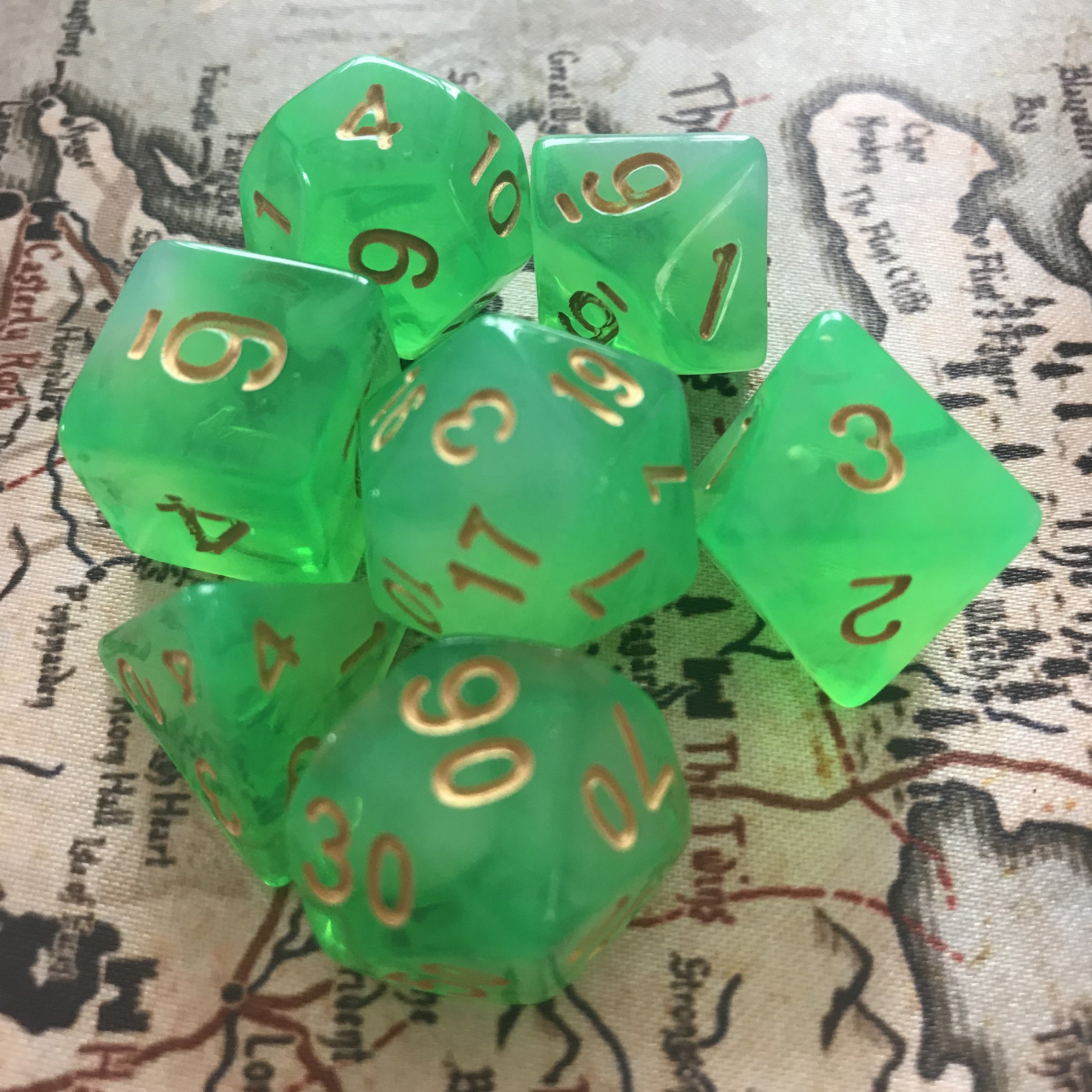 Polyhedral dice Two Tone Transparent role playing game Dice Set Dungeons and Dragons dice