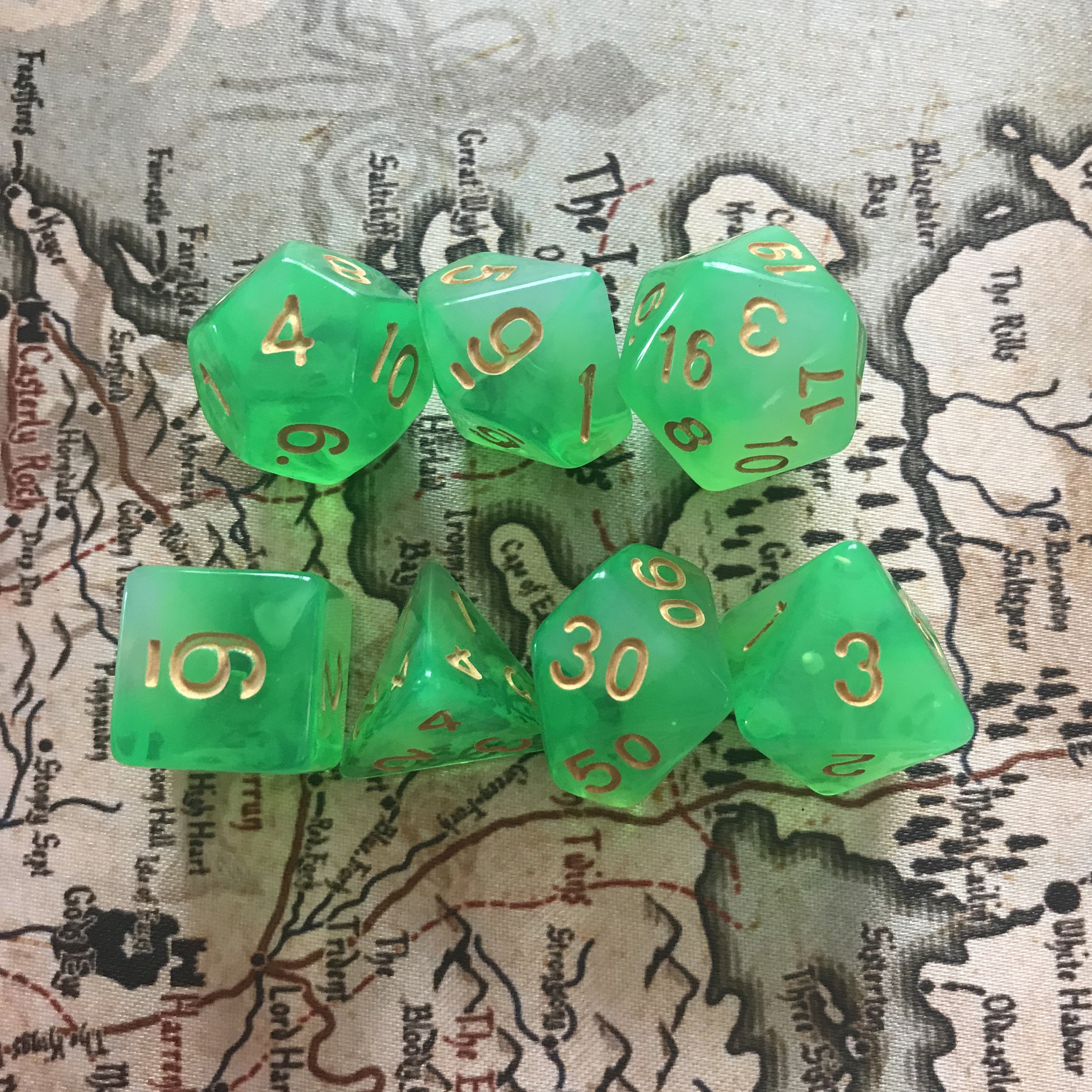 Polyhedral dice Two Tone Transparent role playing game Dice Set Dungeons and Dragons dice