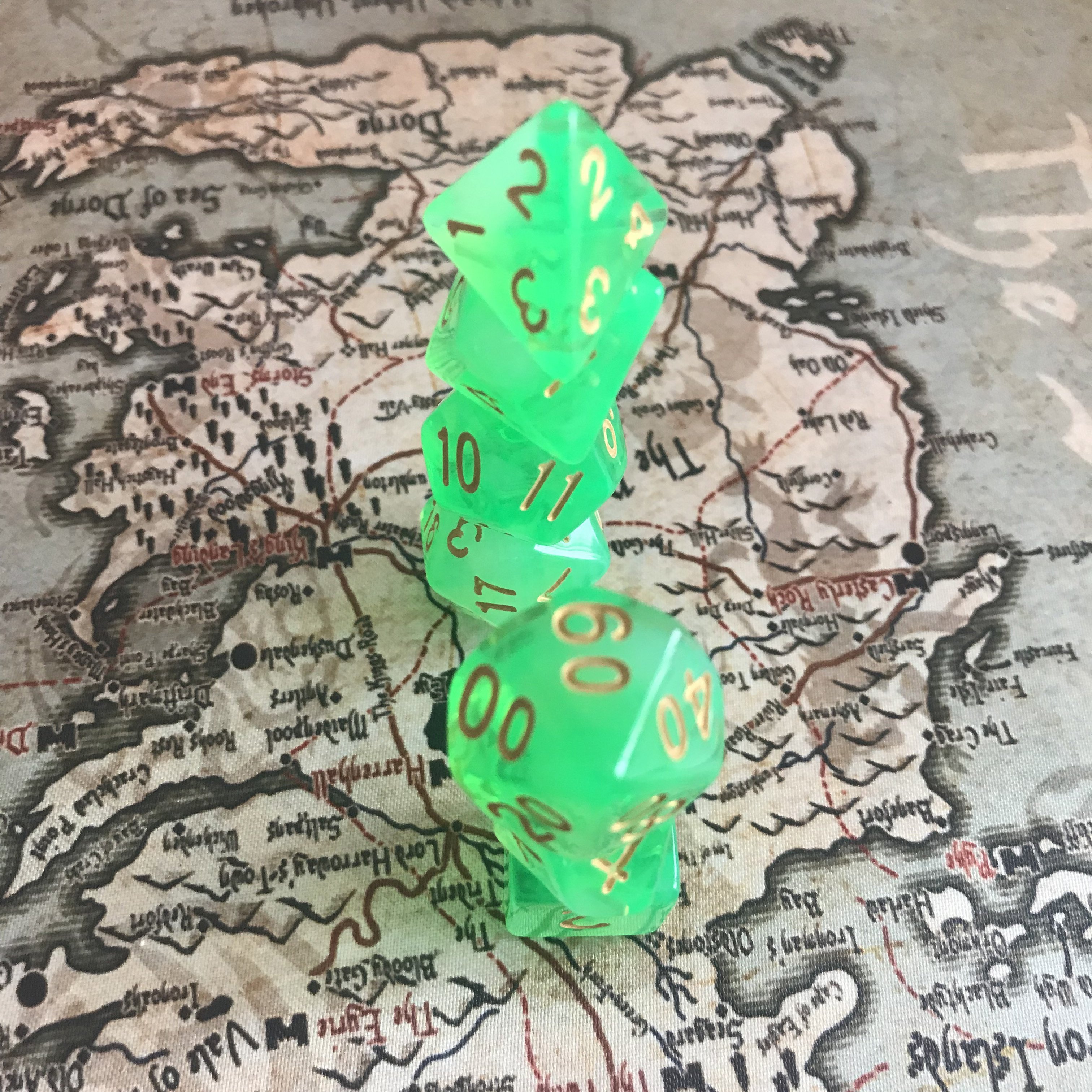 Polyhedral dice Two Tone Transparent role playing game Dice Set Dungeons and Dragons dice