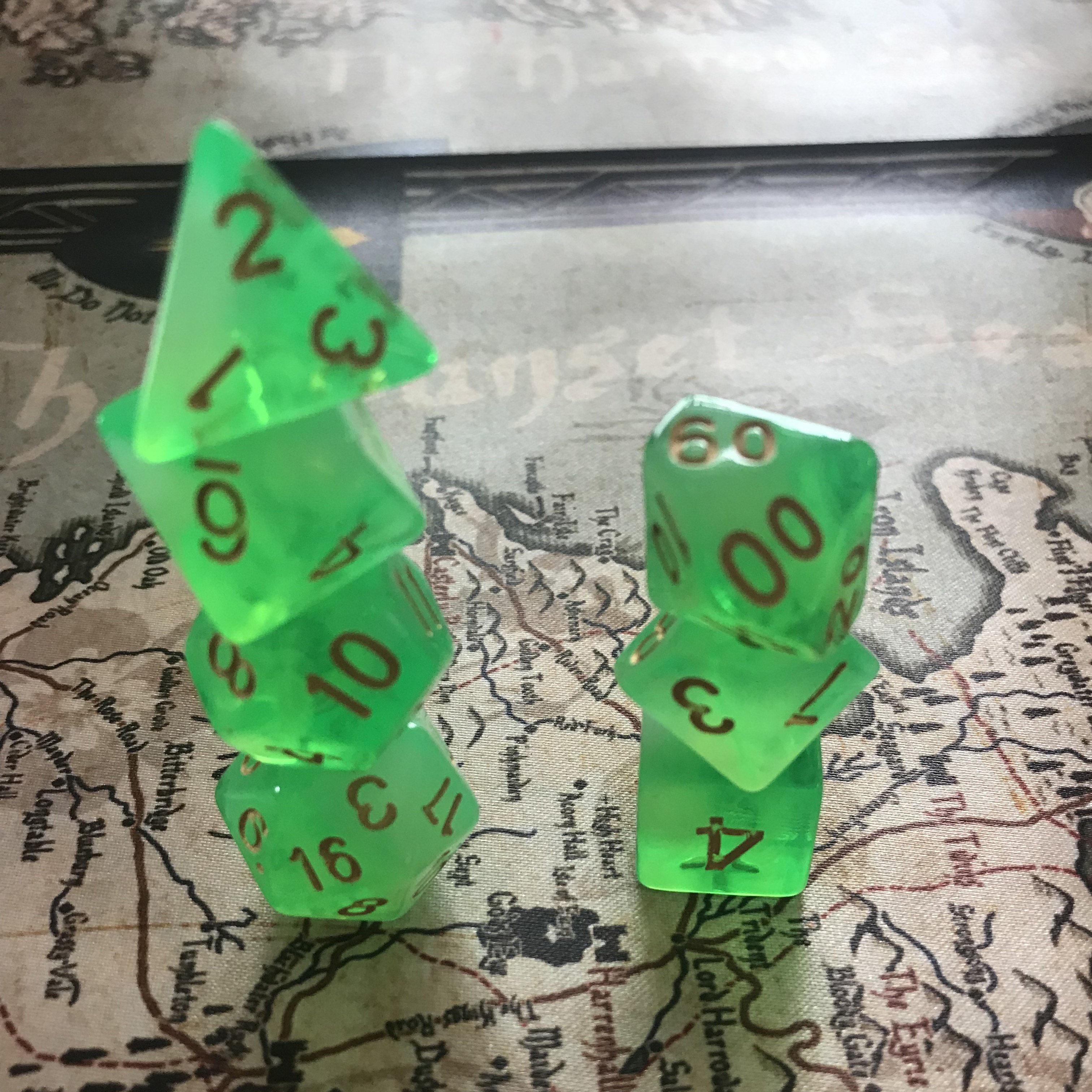 Polyhedral dice Two Tone Transparent role playing game Dice Set Dungeons and Dragons dice