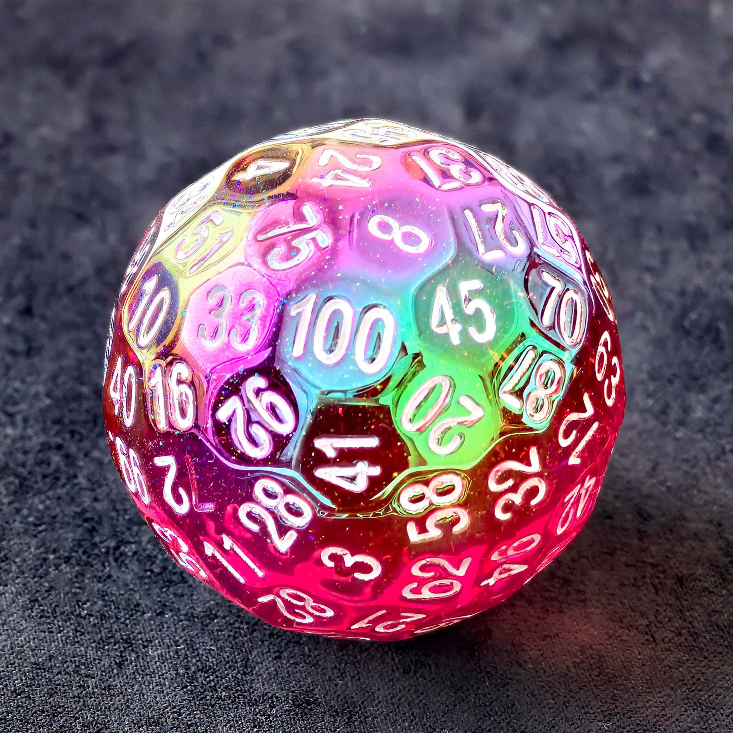 Bescon Dazzling Blue 100 Sided Dice, Game Dice D100, Polyhedral Solid 100 Sides Dice 45MM in Diameter (1.8inch)