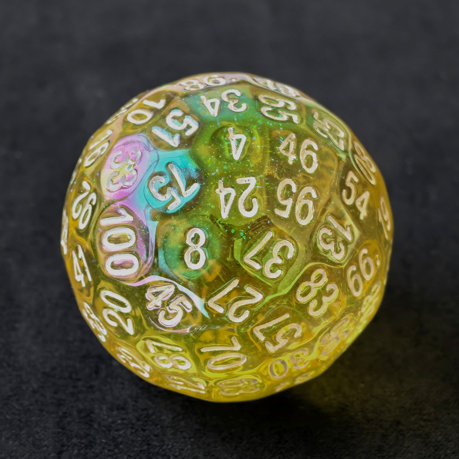 Bescon Dazzling Blue 100 Sided Dice, Game Dice D100, Polyhedral Solid 100 Sides Dice 45MM in Diameter (1.8inch)