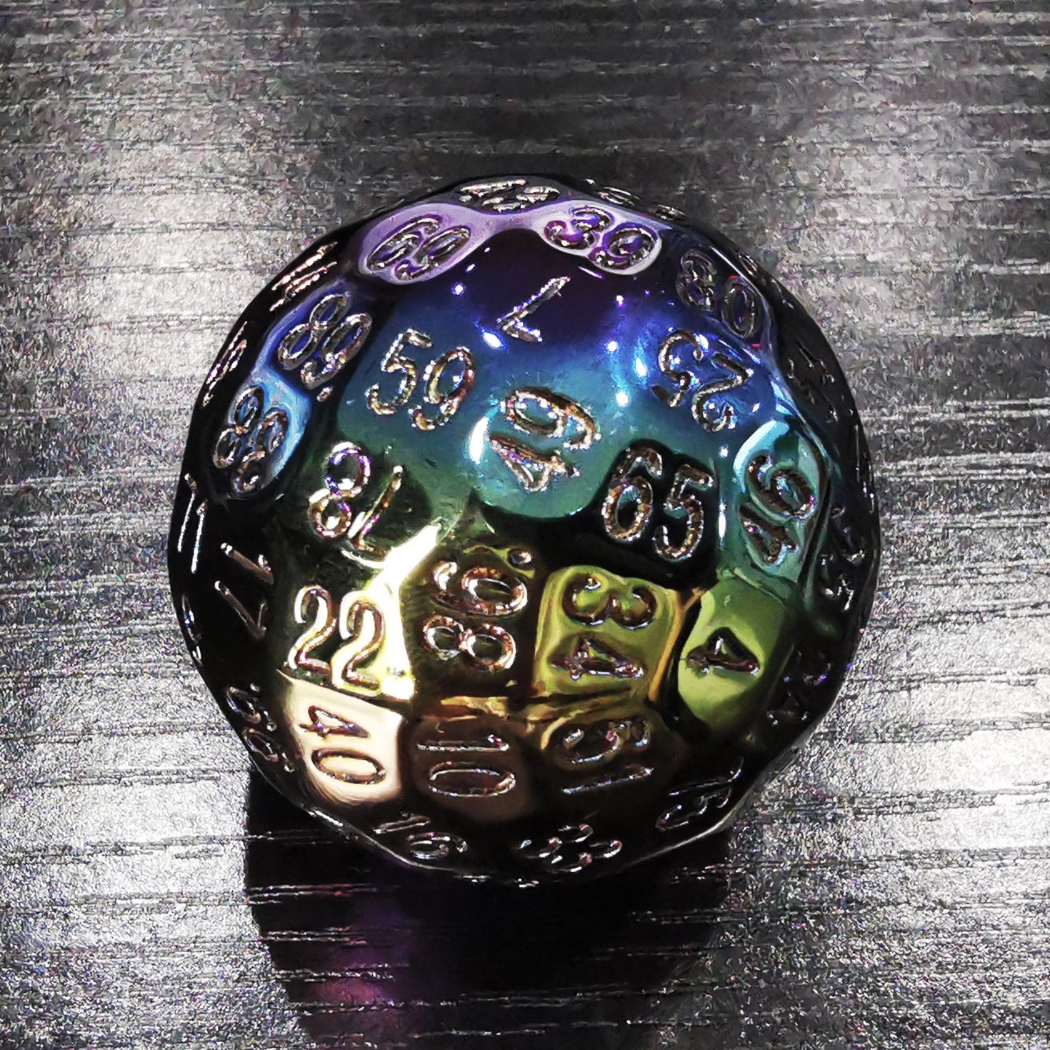 Bescon Dazzling Blue 100 Sided Dice, Game Dice D100, Polyhedral Solid 100 Sides Dice 45MM in Diameter (1.8inch)