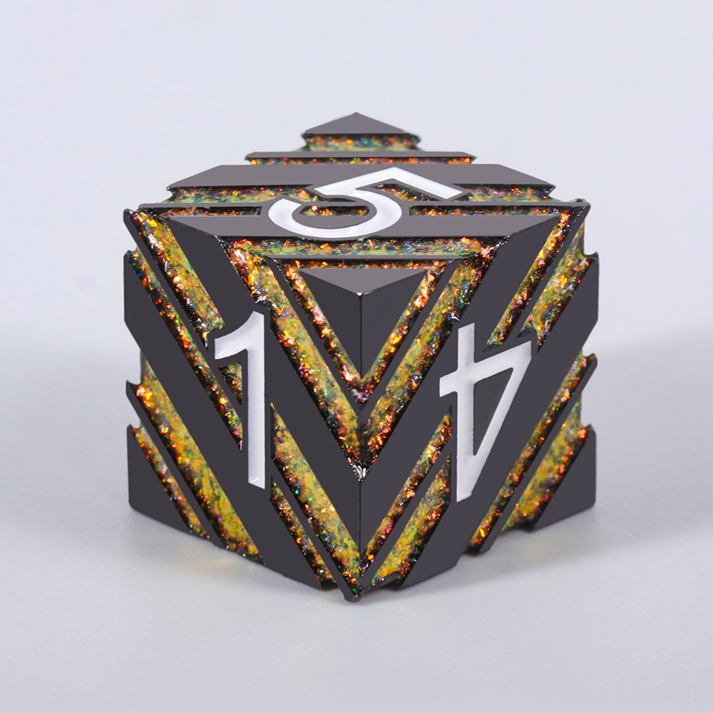 Hard Honeycomb Stripe DND Metal Dice Set 7 PCS Dice for Dungeons and Dragons Table Game