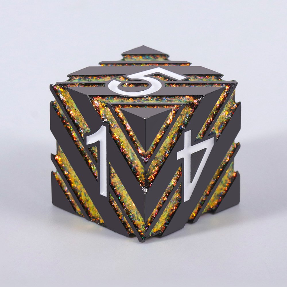Hard Honeycomb Stripe DND Metal Dice Set 7 PCS Dice for Dungeons and Dragons Table Game