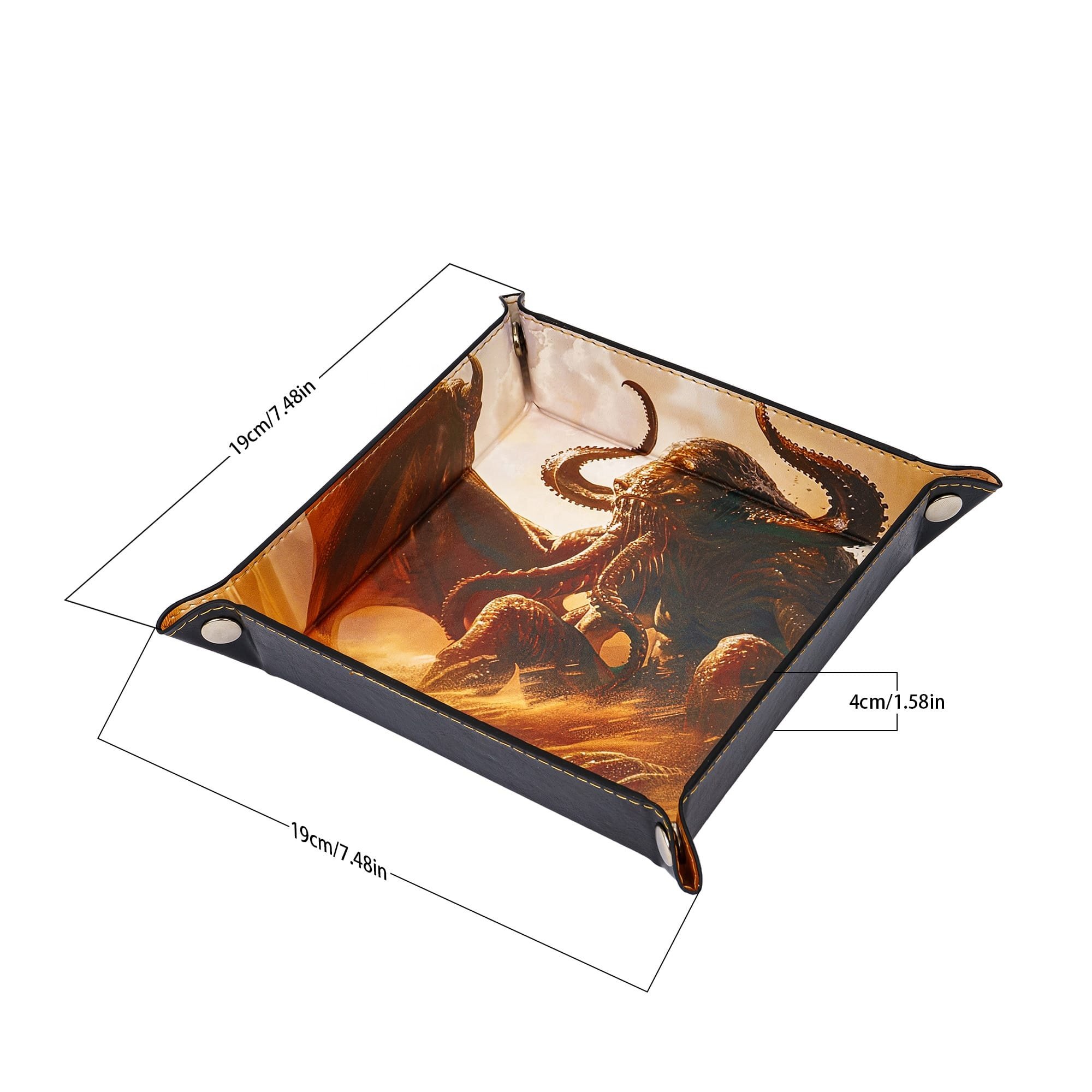 Udixi PU Leather custom logo rpg dungeons and dragons d&d square dice tray packaging