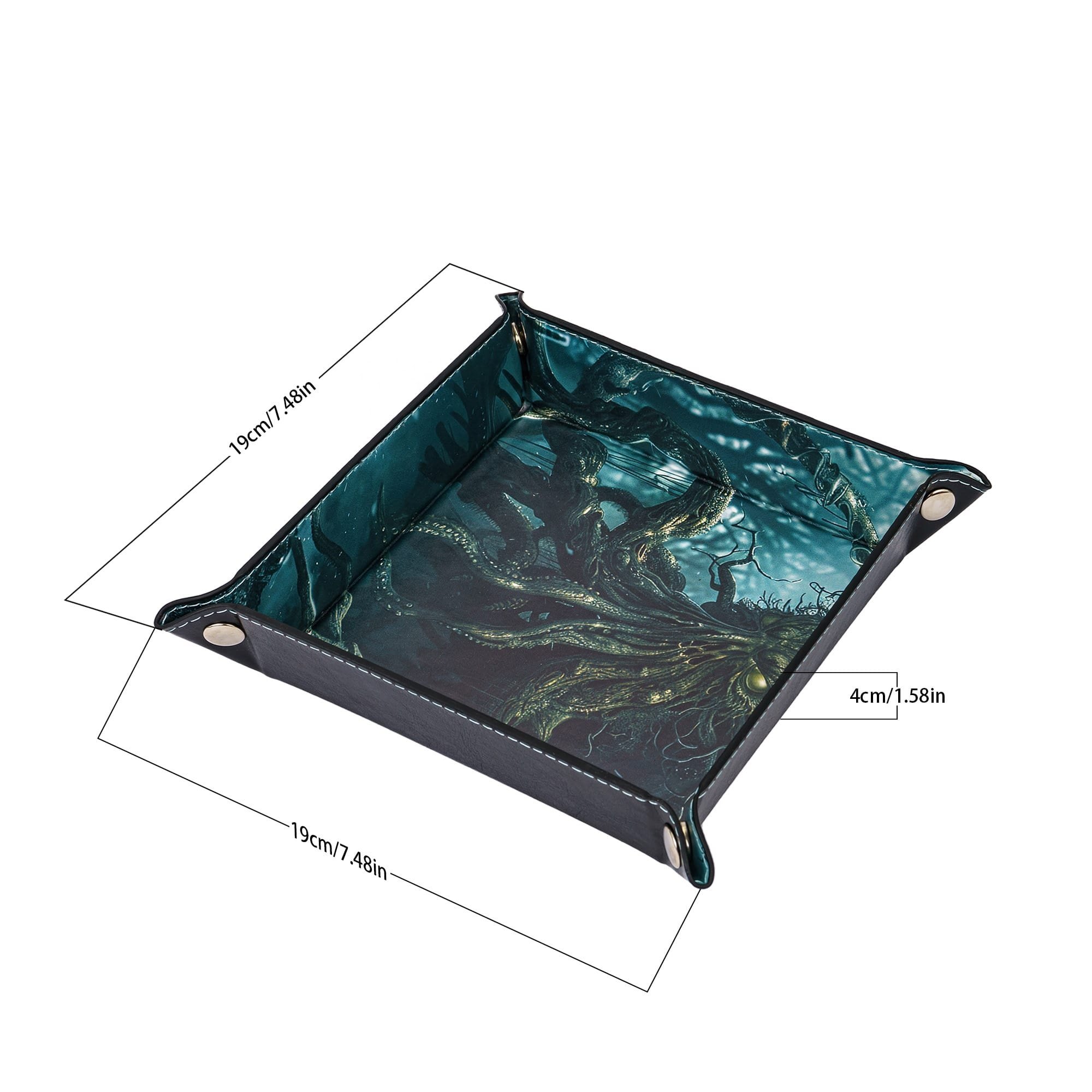 Udixi PU Leather custom logo rpg dungeons and dragons d&d square dice tray packaging