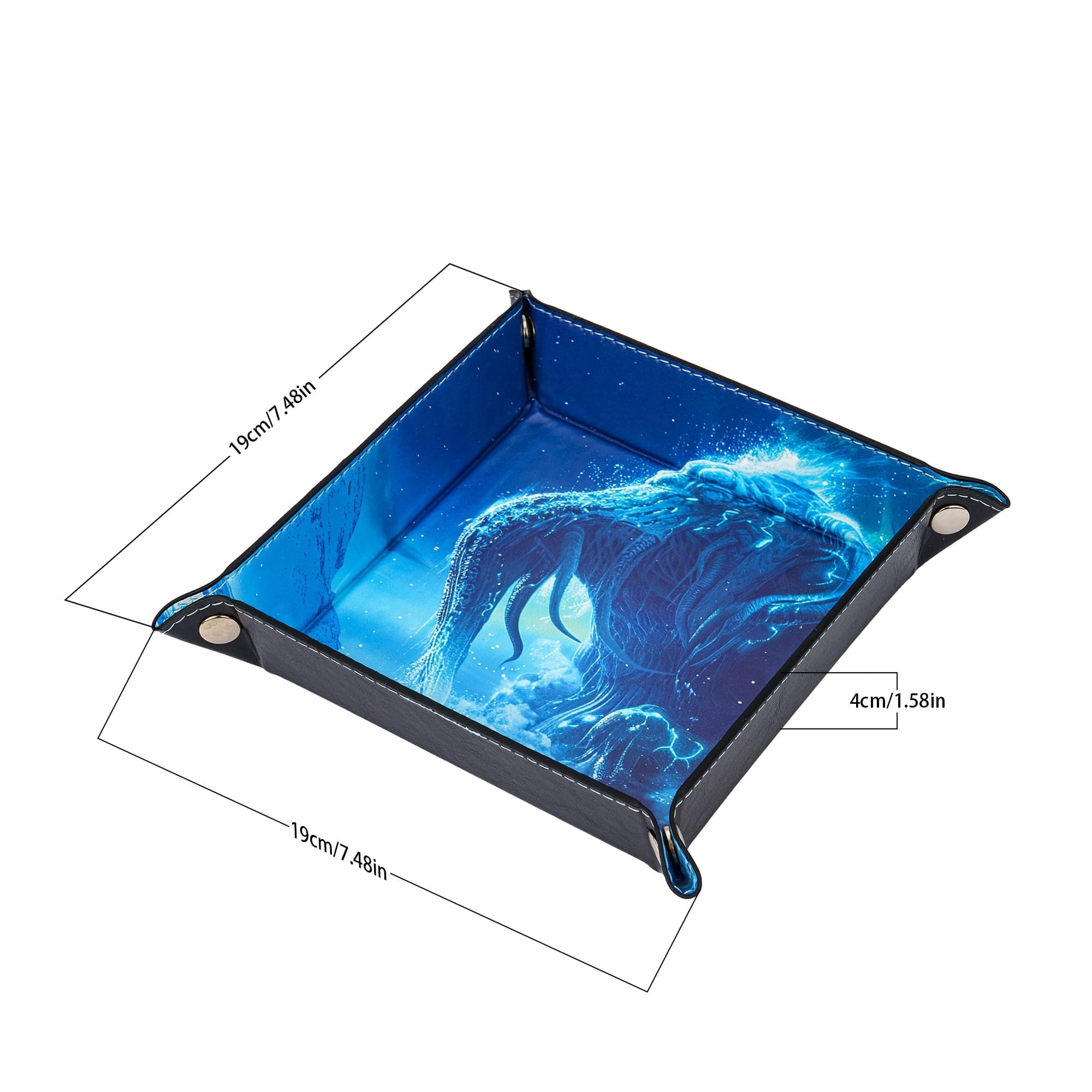 Udixi PU Leather custom logo rpg dungeons and dragons d&d square dice tray packaging