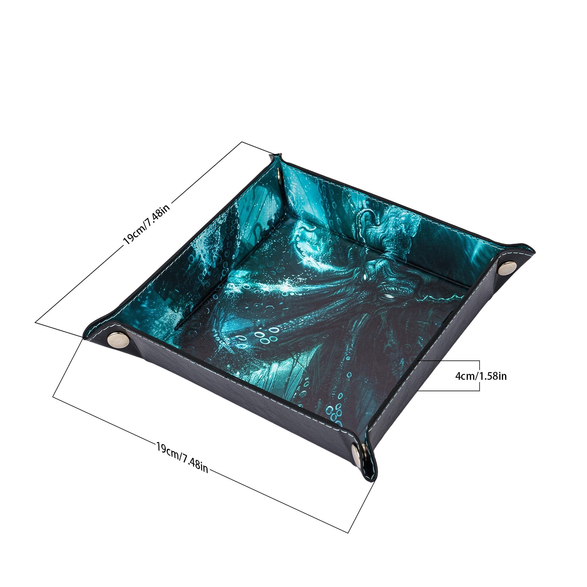 Udixi PU Leather custom logo rpg dungeons and dragons d&d square dice tray packaging