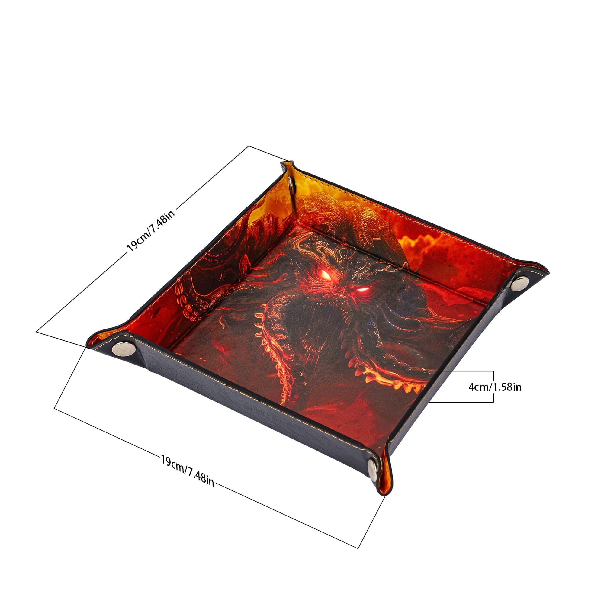 Udixi PU Leather custom logo rpg dungeons and dragons d&d square dice tray packaging
