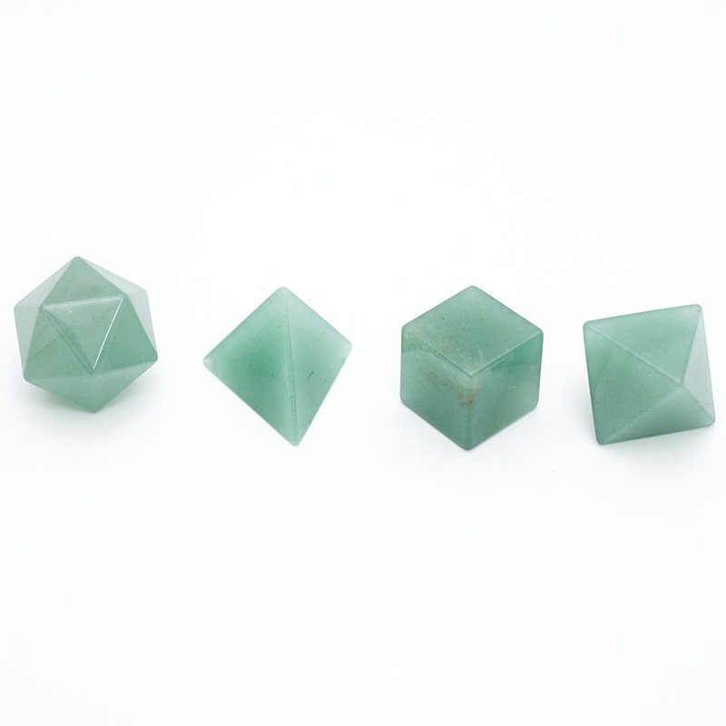 Custom Polyhedral Dungeons and Dragons DND RPG Dice Spiritual Healing Stone Natural Gemstone Green Aventurine Stone Dice Set