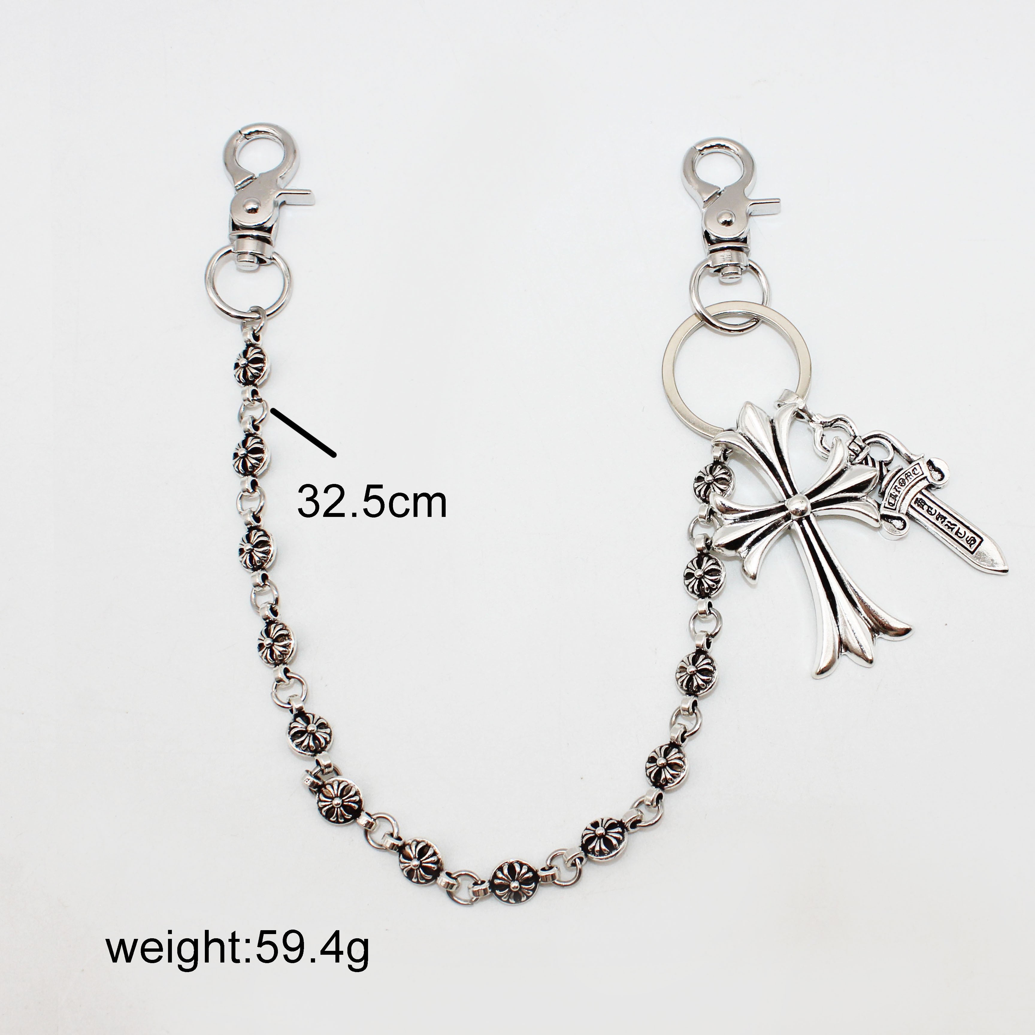 Jachon Fashion Bag pendant dice sword bead cross waist chain Lobster buckle head pendant pliers jeans chain