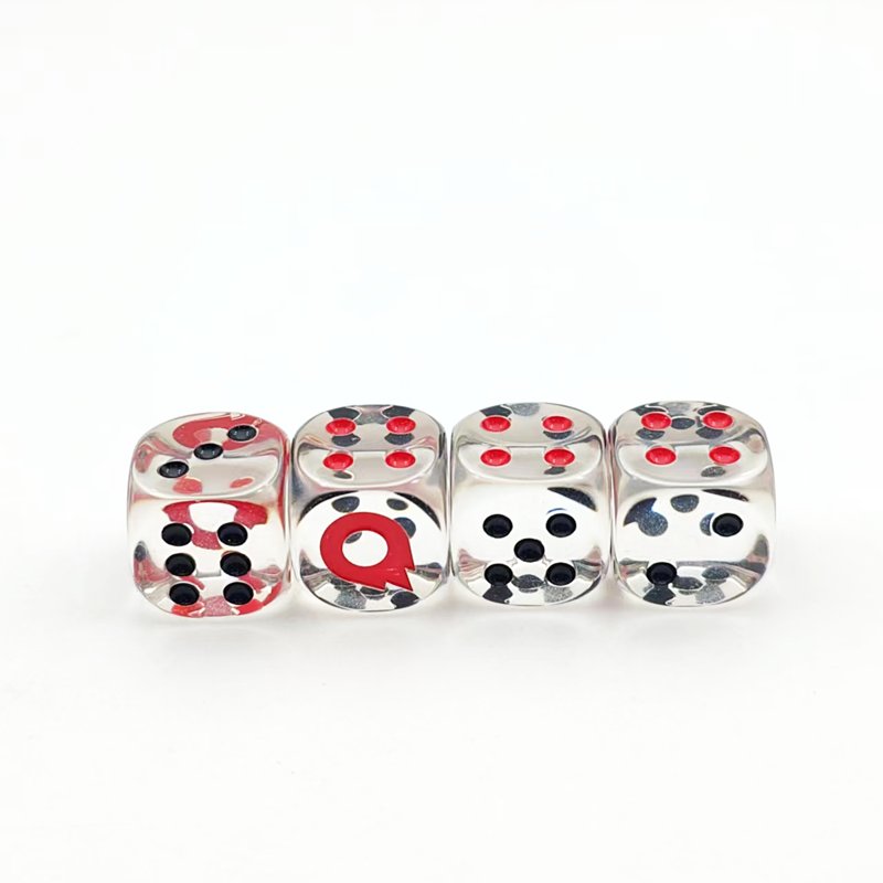 family pub board game essential accessory round edge engrave clear glitter acrylic resin dice adult games poker point dice set