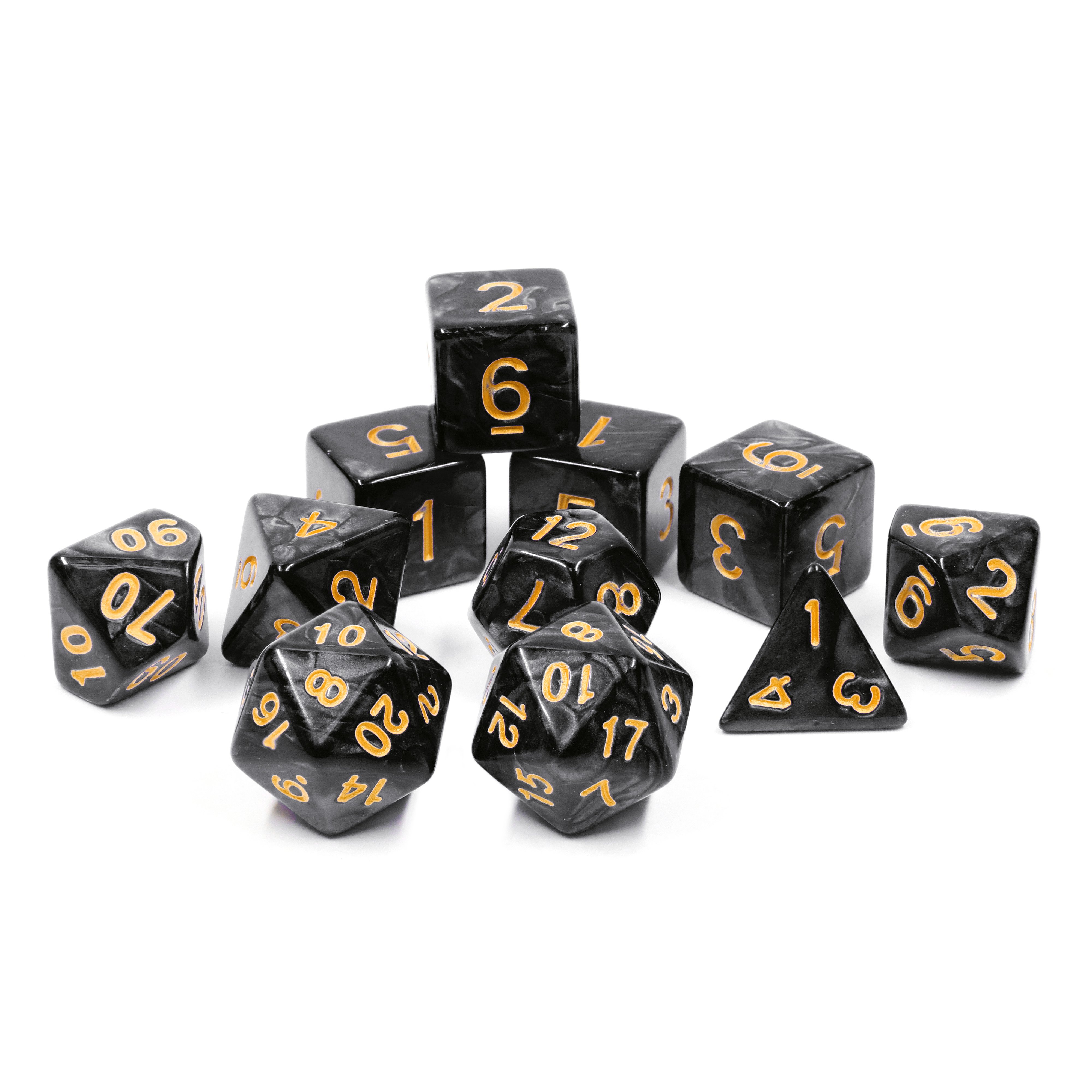 Dungeons and Dragons Solid Glitter Polyhedral Resin DND RPG 11pcs Set Board Game Dice