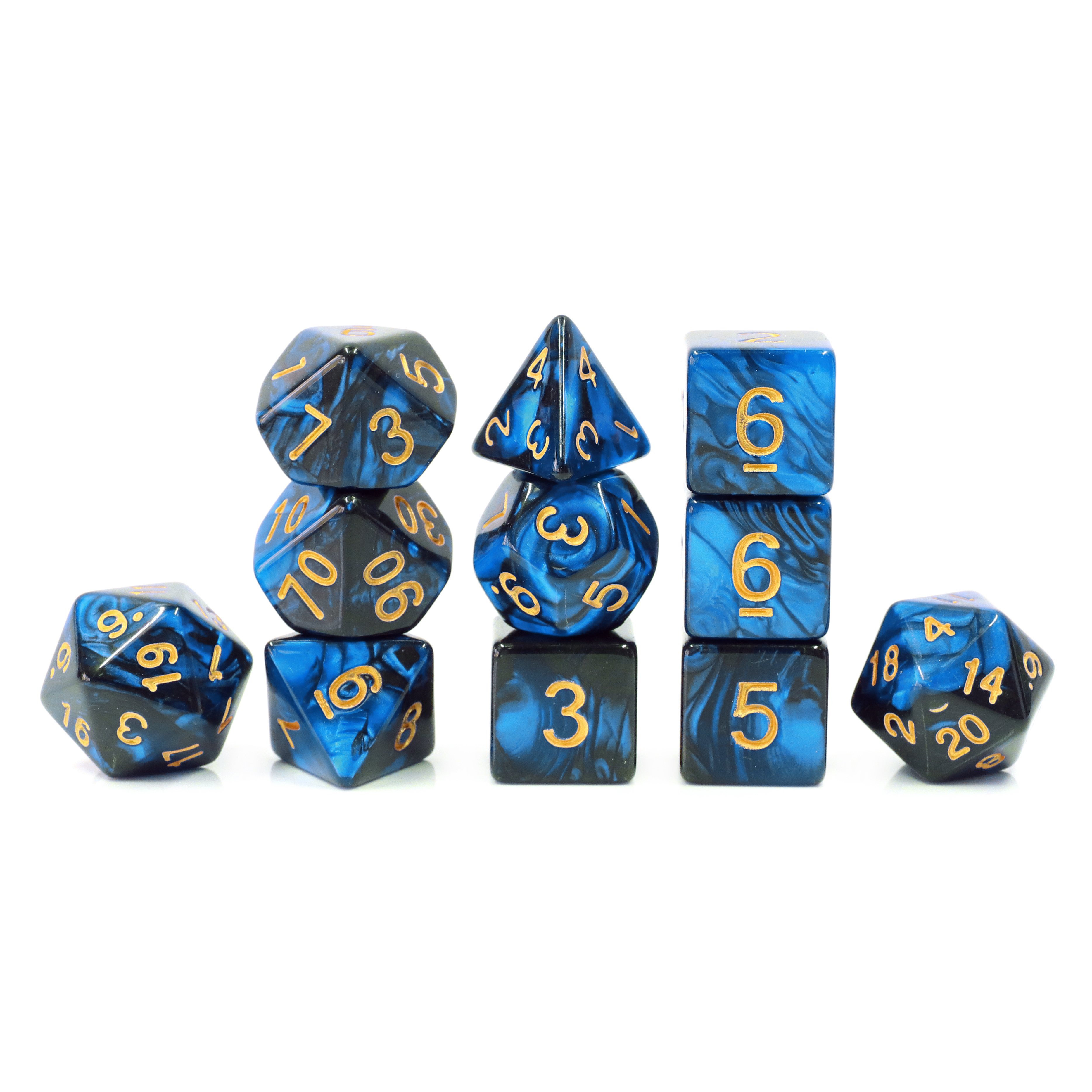 Dungeons and Dragons Solid Glitter Polyhedral Resin DND RPG 11pcs Set Board Game Dice