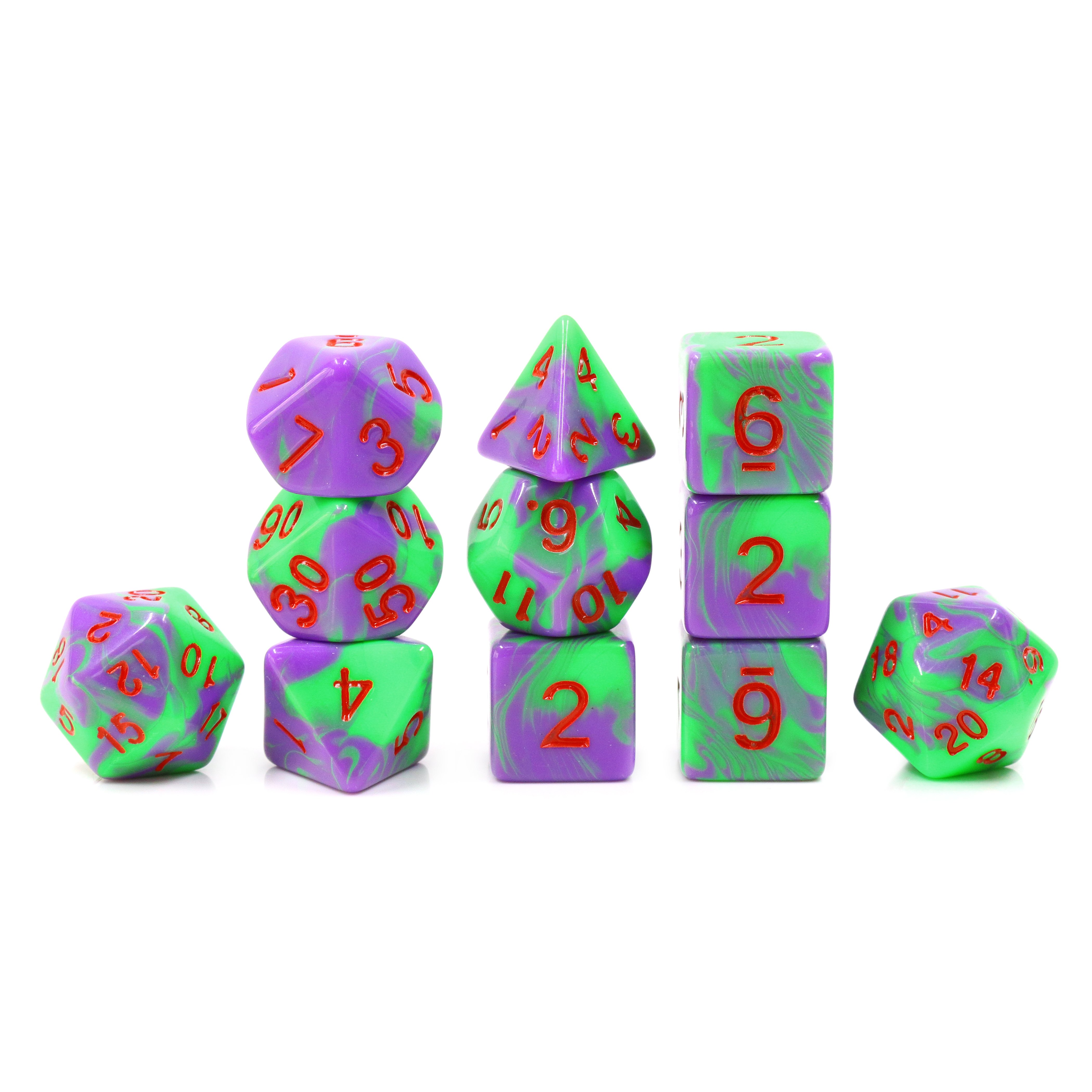 Dungeons and Dragons Solid Glitter Polyhedral Resin DND RPG 11pcs Set Board Game Dice