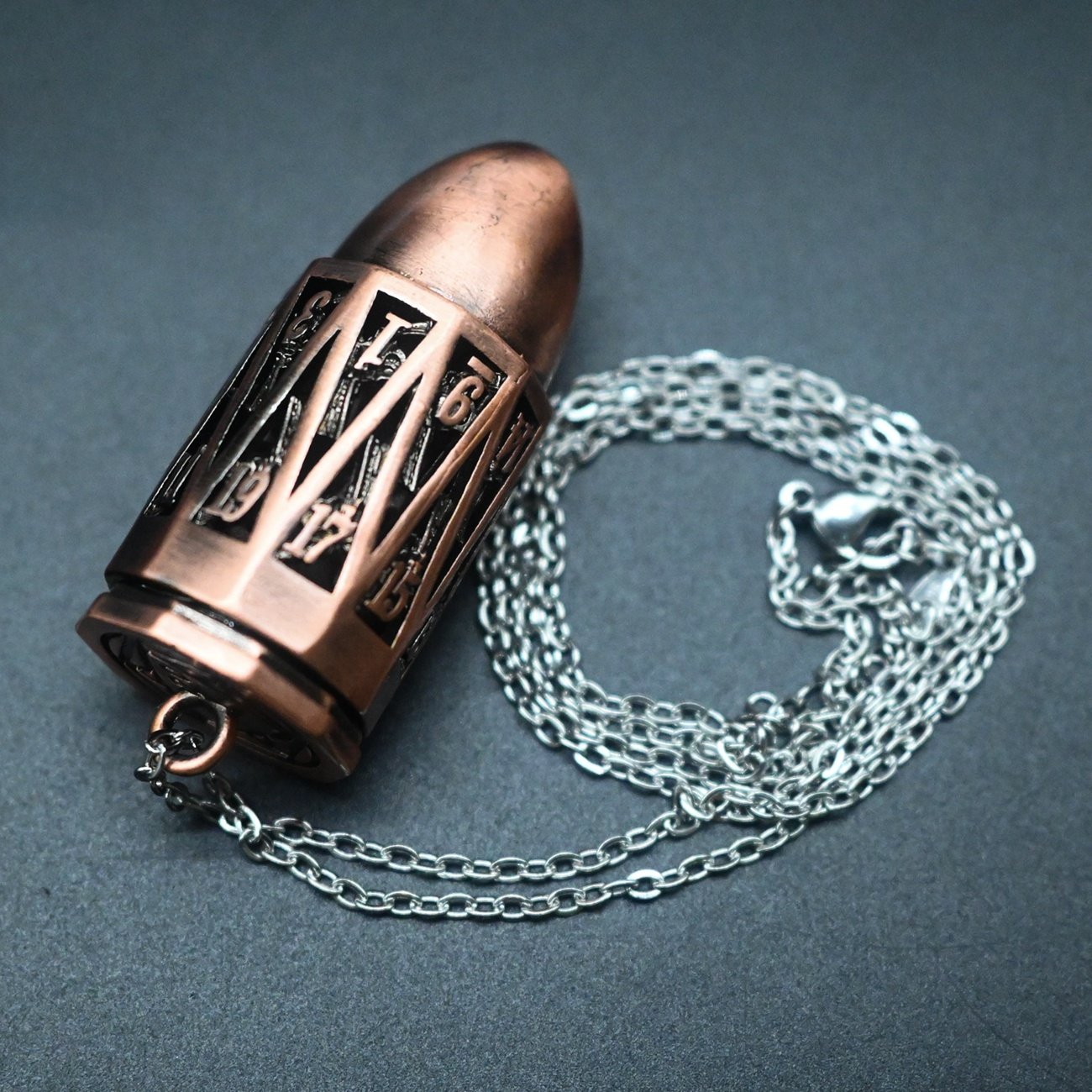Charming Dice Jail Shape D20 Bullet Dice Necklace Decoration DND Mini Dice Storage Box for Role Playing Gamer Lover