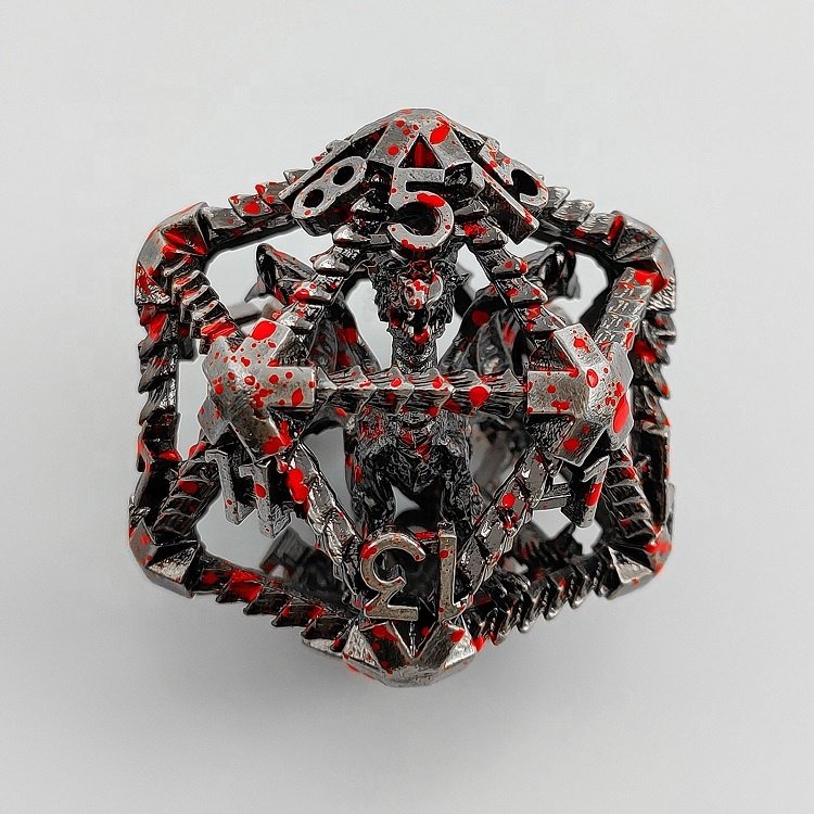 Manufacturer Price D20 Hollow Whole Dragon DND Metal Dice for Table Game