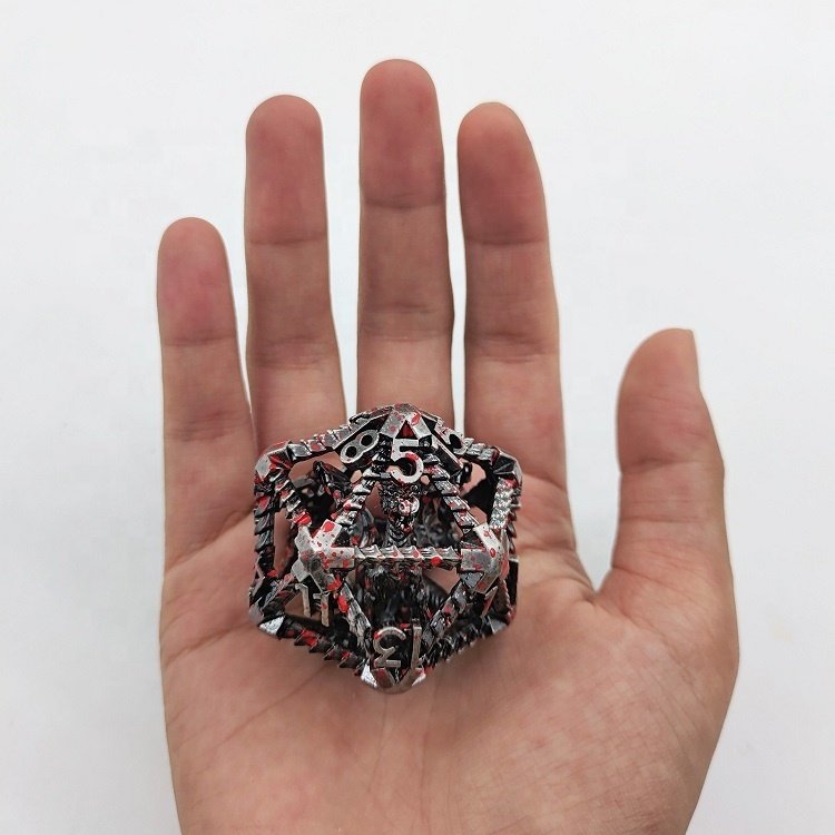 Manufacturer Price D20 Hollow Whole Dragon DND Metal Dice for Table Game