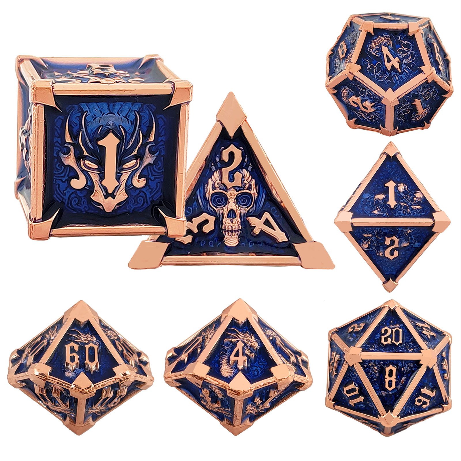 Mini Planet: Exclusive Metal DND Dice Sets, D10, D6, D20 D8 D4 D% Custom Dice for Your Dungeons and Dragons Tavern Adventures