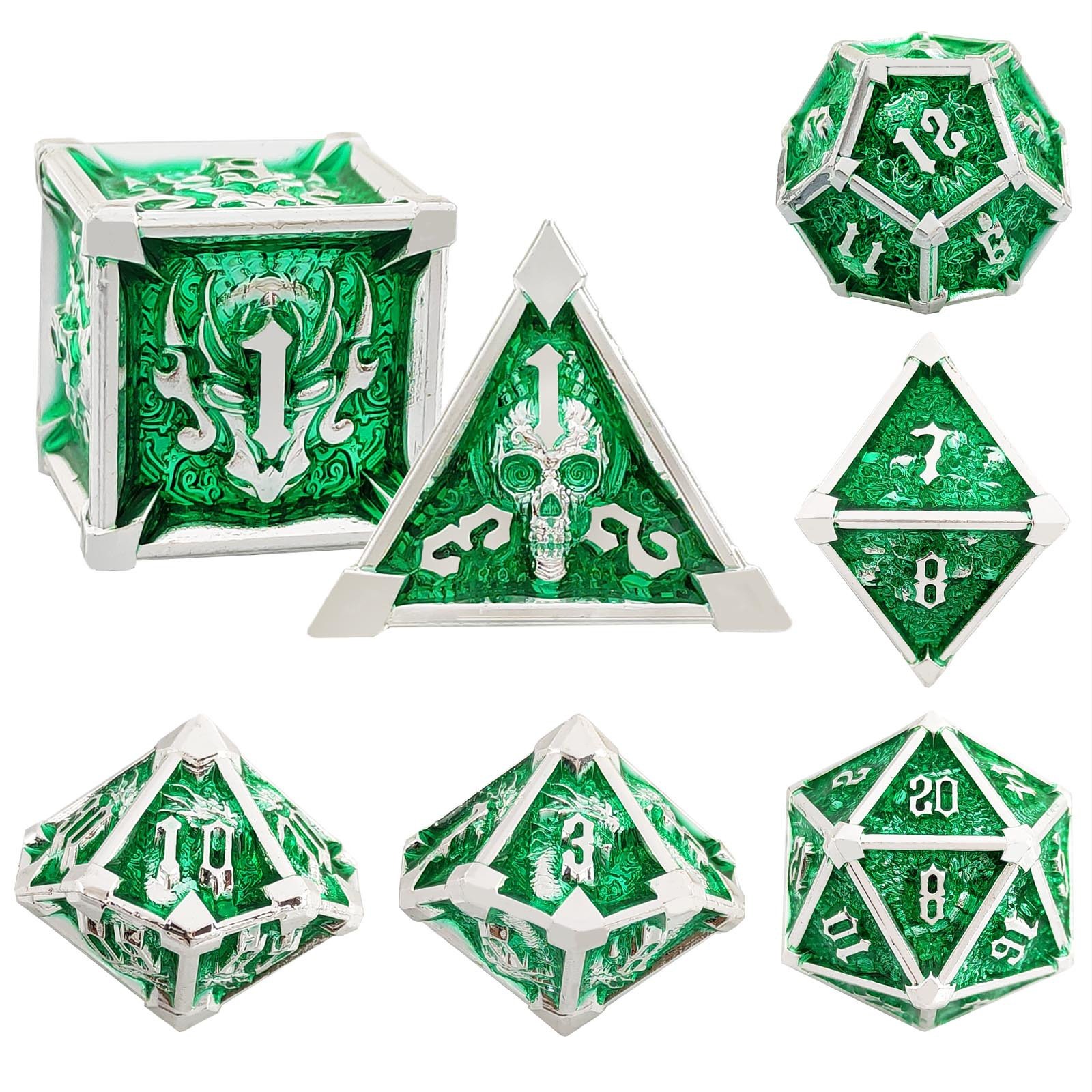 Mini Planet: Exclusive Metal DND Dice Sets, D10, D6, D20 D8 D4 D% Custom Dice for Your Dungeons and Dragons Tavern Adventures