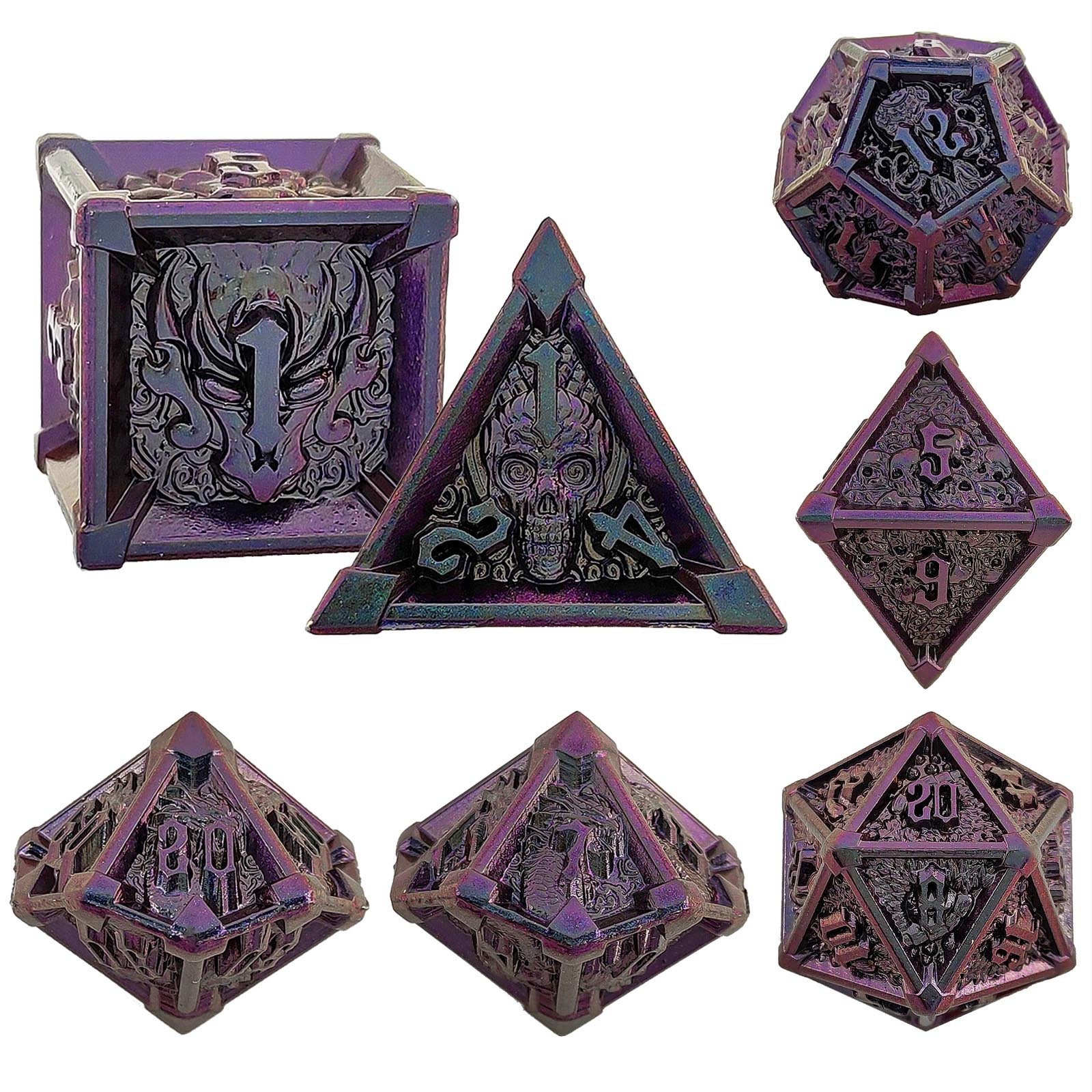 Mini Planet: Exclusive Metal DND Dice Sets, D10, D6, D20 D8 D4 D% Custom Dice for Your Dungeons and Dragons Tavern Adventures
