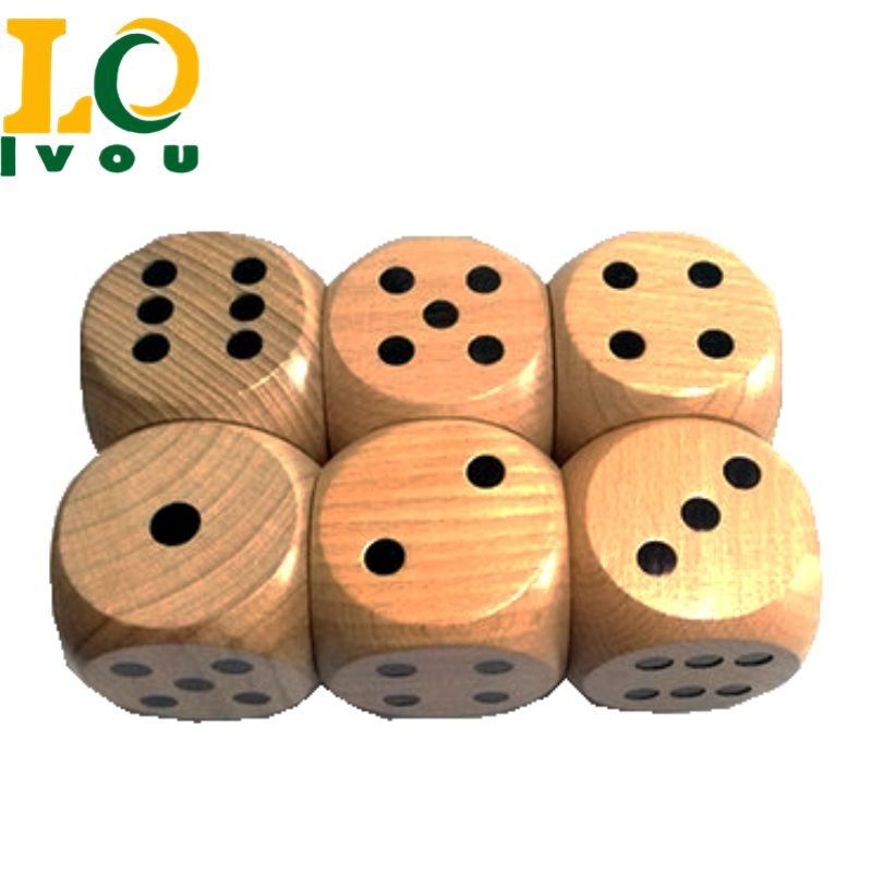 Wholesale Cube Wood Dice custom 6 sided 20mm or 25mm large wooden dice love dice block wooden games for adult kids boys girls