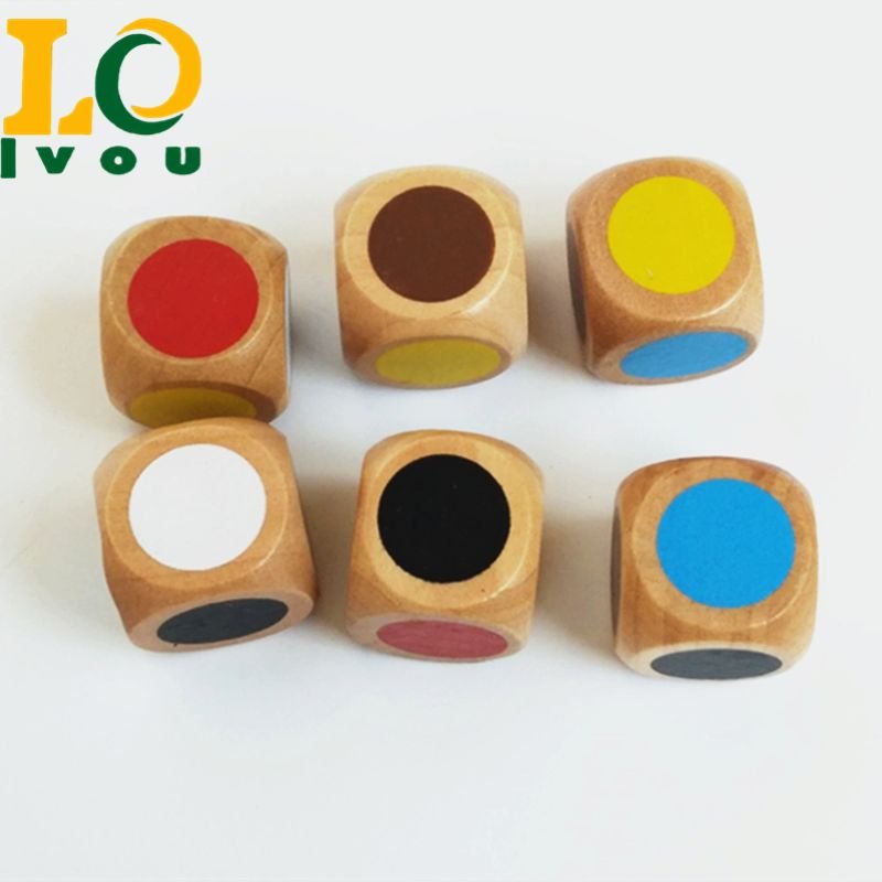 Wholesale Cube Wood Dice custom 6 sided 20mm or 25mm large wooden dice love dice block wooden games for adult kids boys girls