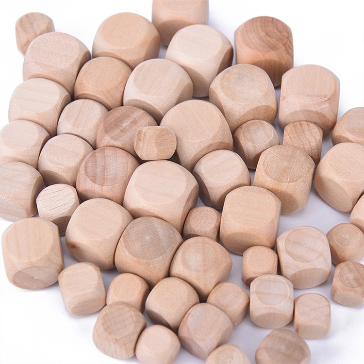 Wooden Blank Six Sided Dices DIY Printing Engraving custom blank dice wood