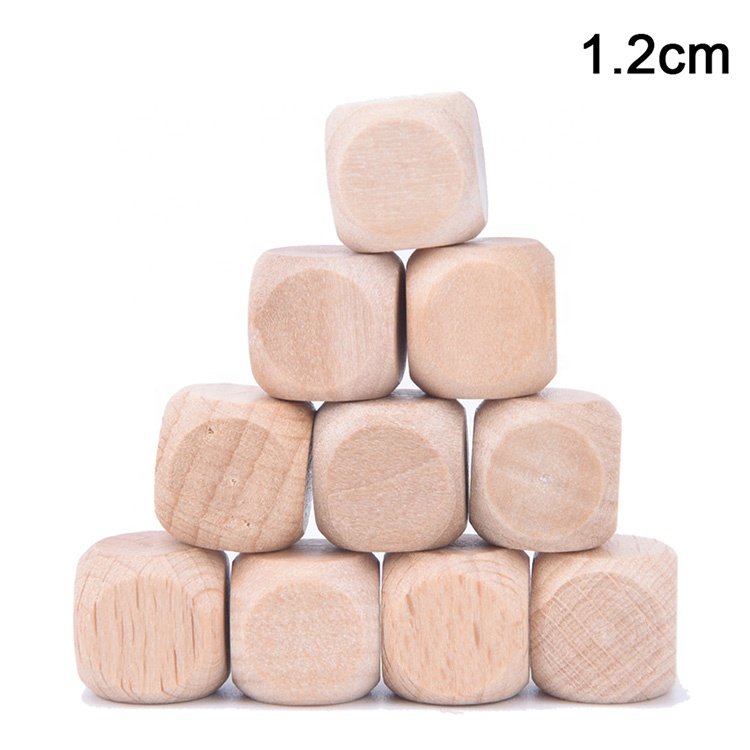 Wooden Blank Six Sided Dices DIY Printing Engraving custom blank dice wood