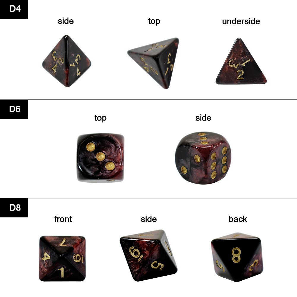 Factory Wholesale board game polyhedral plastic acrylic custom logo dice set