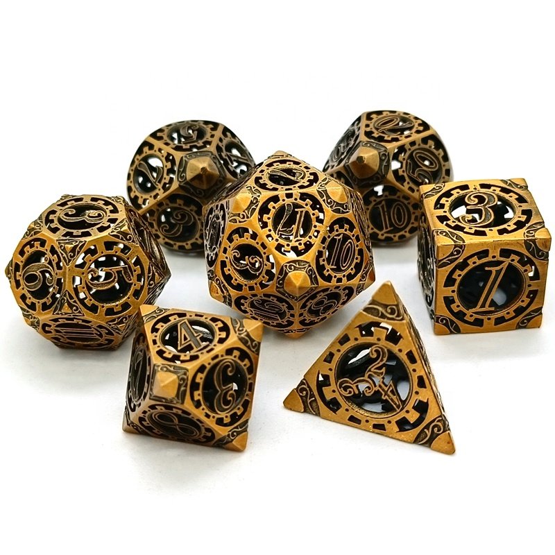 Punk gear hollow Metal D20 D&D 20-sided dice dungeons & Dragons RPG dice DND dice set