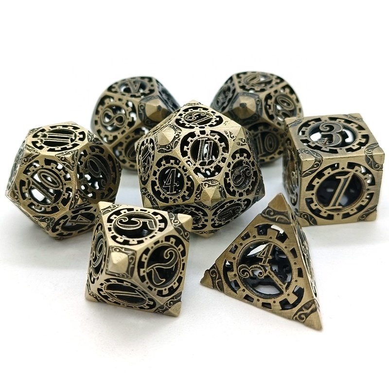 Punk gear hollow Metal D20 D&D 20-sided dice dungeons & Dragons RPG dice DND dice set