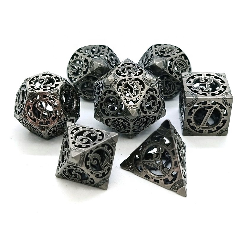 Punk gear hollow Metal D20 D&D 20-sided dice dungeons & Dragons RPG dice DND dice set