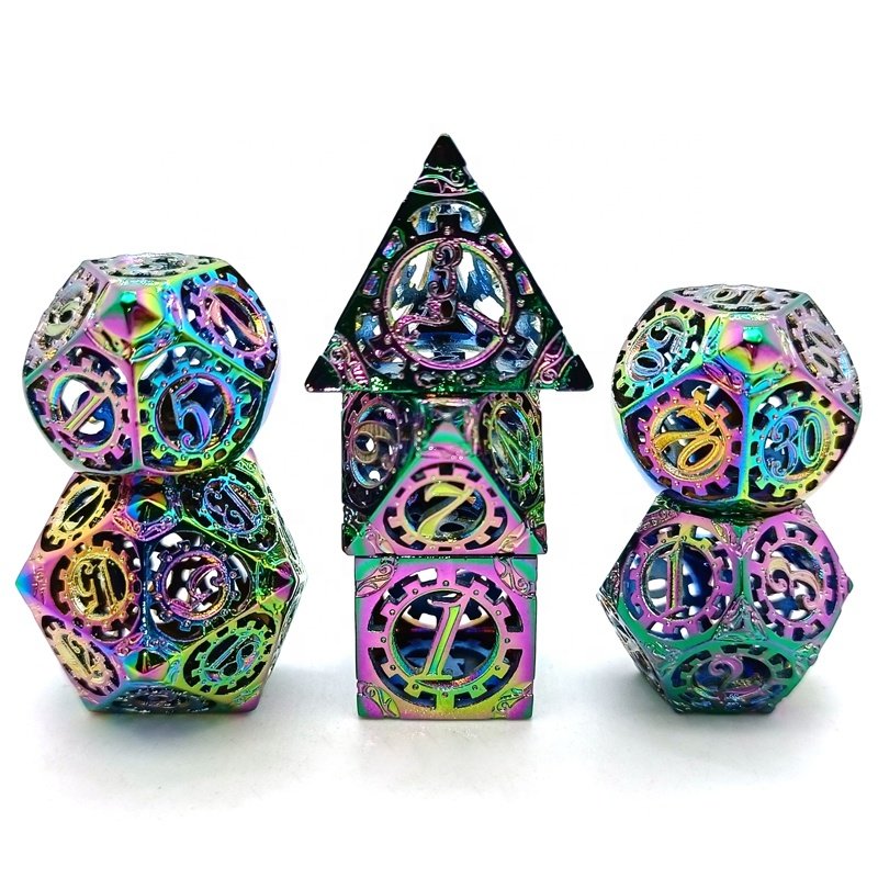 Punk gear hollow Metal D20 D&D 20-sided dice dungeons & Dragons RPG dice DND dice set