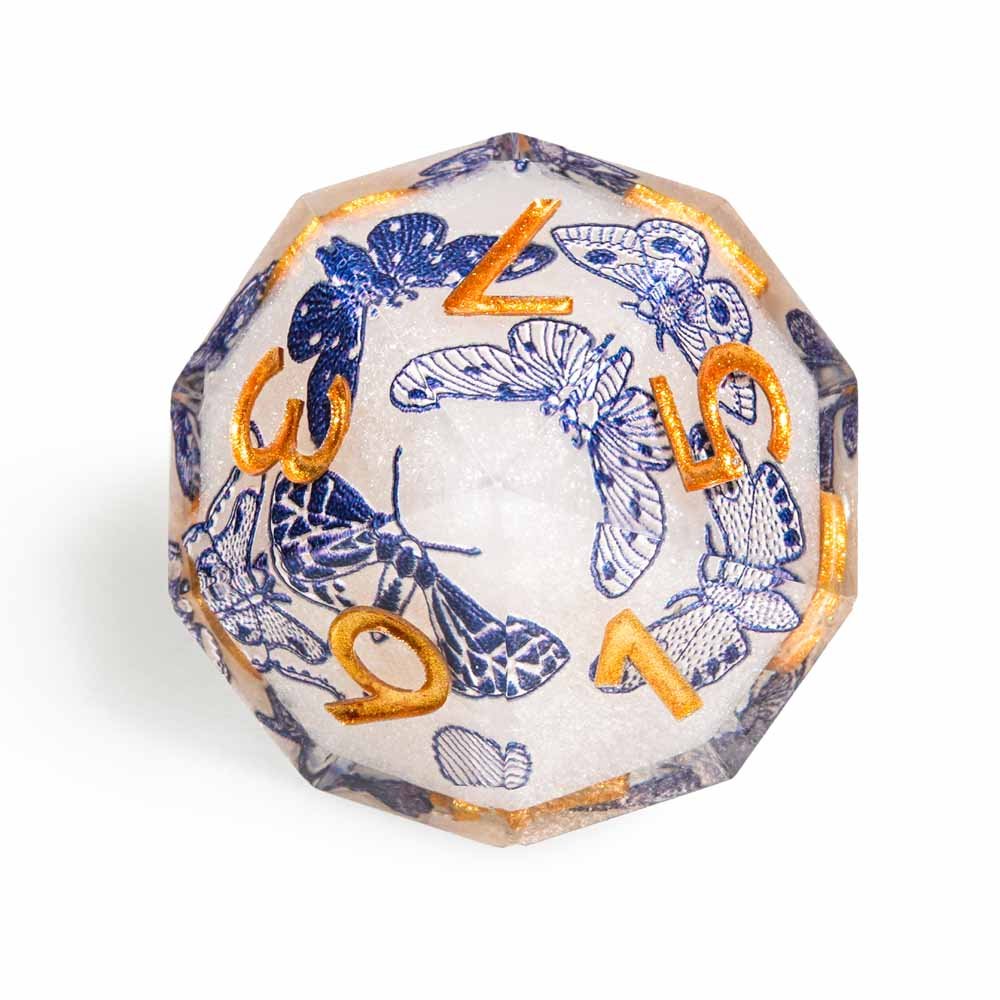 7Pcs Celadon Butterfly Dice Resin Polyhedral Dice For DND Role Games Playing Collection Set
