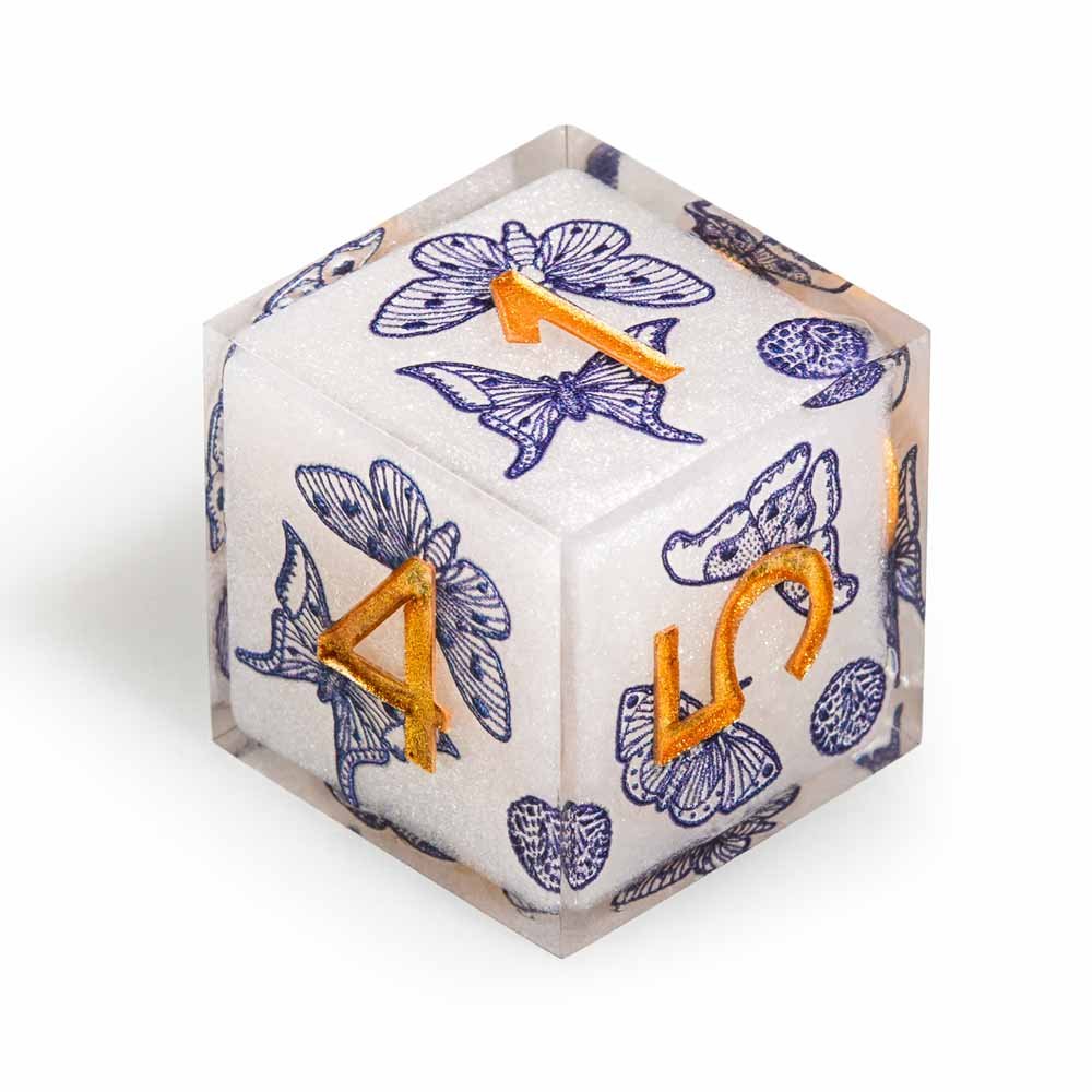 7Pcs Celadon Butterfly Dice Resin Polyhedral Dice For DND Role Games Playing Collection Set