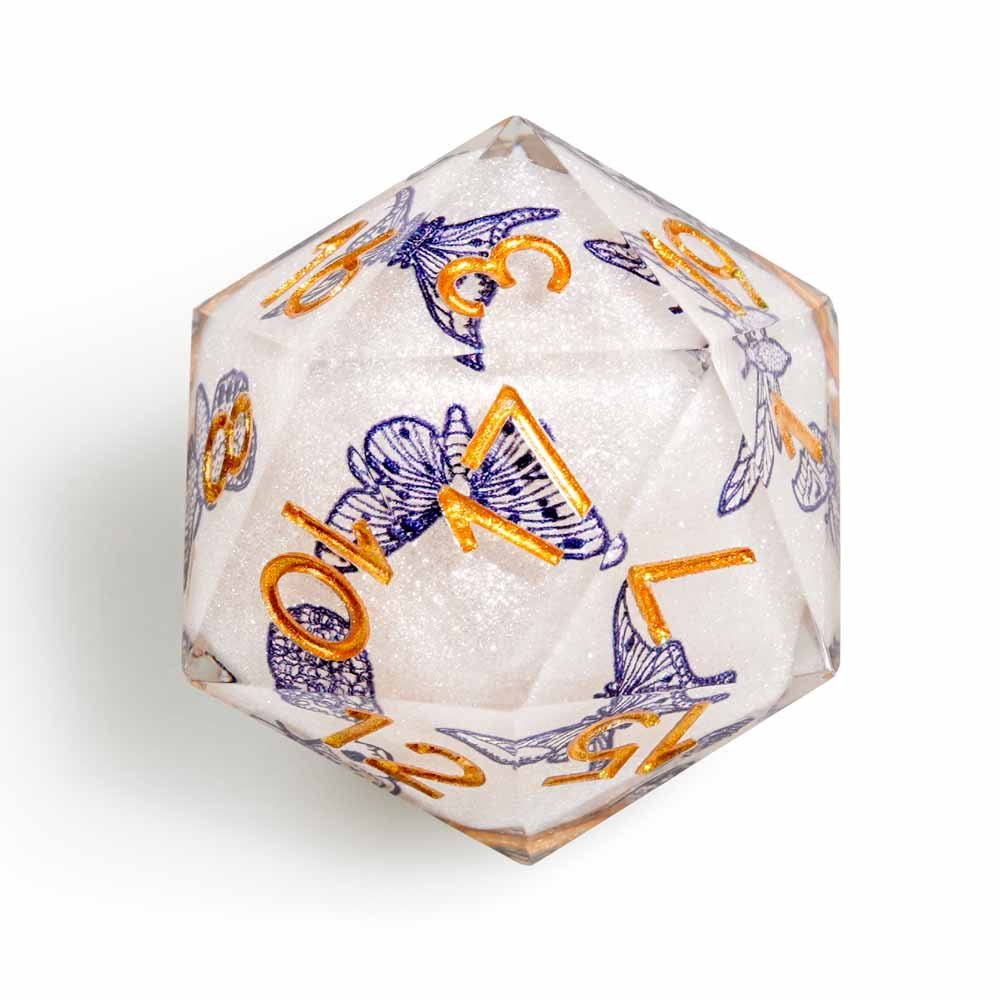 7Pcs Celadon Butterfly Dice Resin Polyhedral Dice For DND Role Games Playing Collection Set