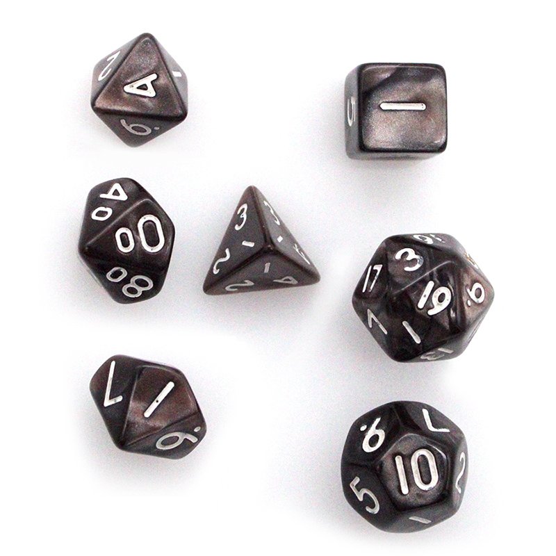 Wholesale Custom Acrylic Digital Logo Printed d4 d6 d20 Mini Miniature Dice Set Dungeons And Dragons Game 10mm 8mm Black Dice