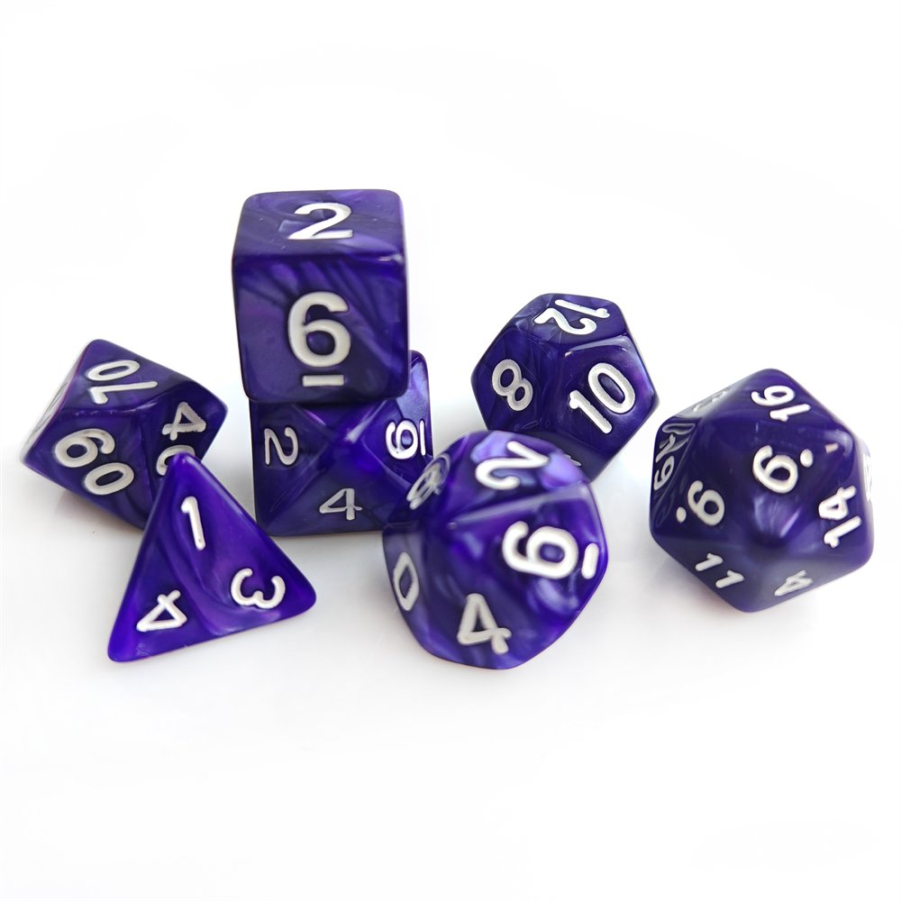Hot Selling 7pcs Polyhedral DND 16mm Acrylic Dice Set Custom Dungeons and Dragons D&D RPG Table Game Dice