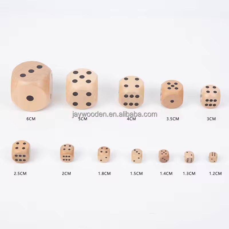 Manufacturers Blank Natural Wooden D6 Educational Toys Wood Cubes Dots Logo Puzzle Custom monopoli Board Paint Game Dice set