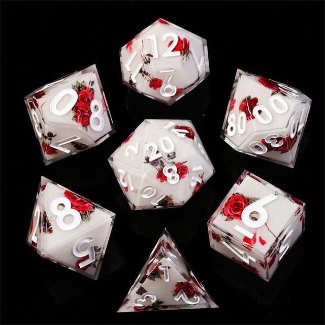 Mini Planet Handmade Resin Dragon and Dungeon Dice Set DND RPG Board Game Sharp Edge Polyhedral Gift Wholesale DND Dice Set